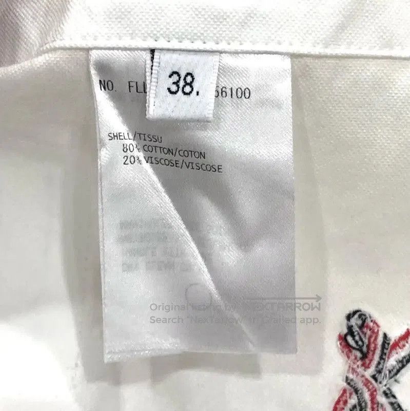 Thom Browne Thom Browne White Embroidered Long Sleeve Shirt . Size US S / EU 44-46 / 1 - 6 Thumbnail