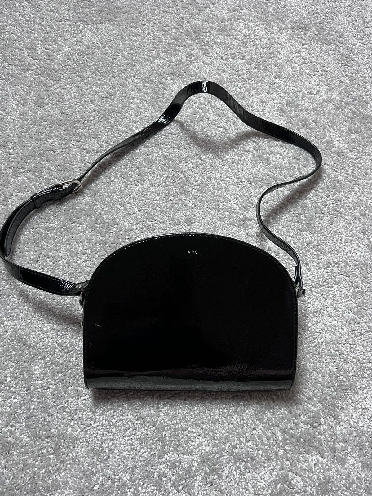 A.P.C Demi Lune Patent Leather Crossbody Bag