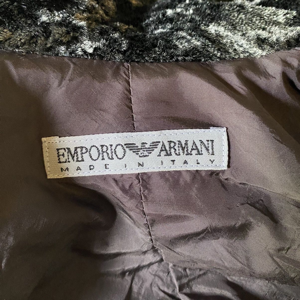Emporio Armani EMPORIO ARMANI Black Faux Fur Blazer Size XS / US 0-2 / IT 36-38 - 5 Thumbnail