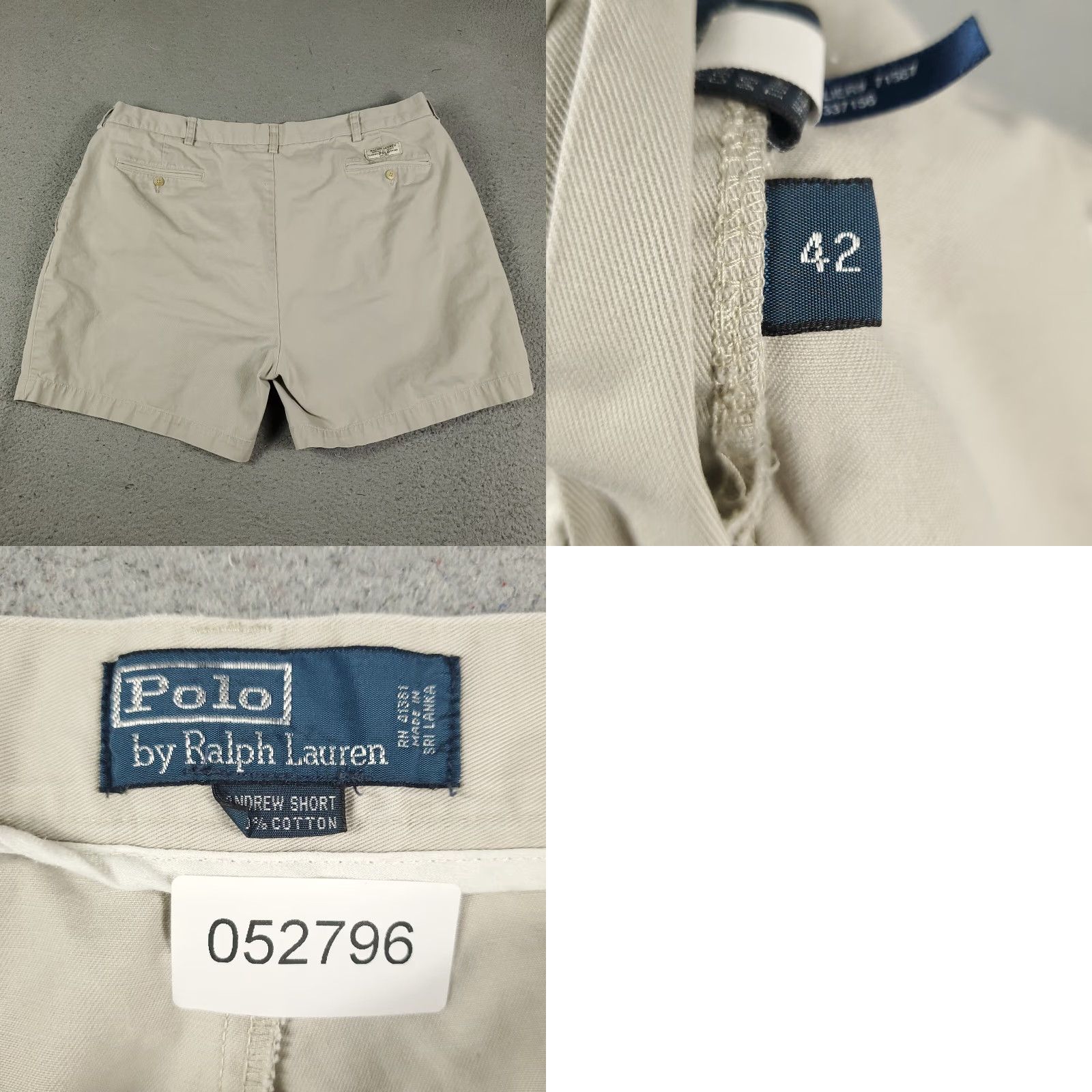 Ralph Lauren Ralph Lauren Chino Shorts Mens Size 42 Beige Cotton Pleated Slash Pockets Regular Fit Mens Size US 42 / EU 58 - 8 Thumbnail