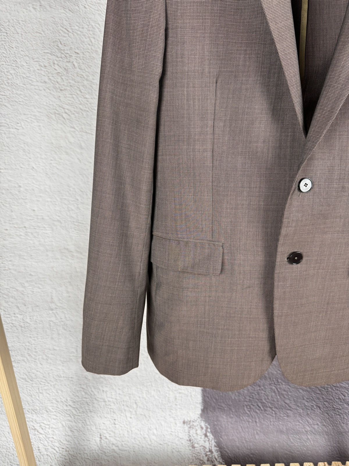 Paoloni Paoloni grey brown 2 button unlined wool blazer Size 38R - 4 Thumbnail