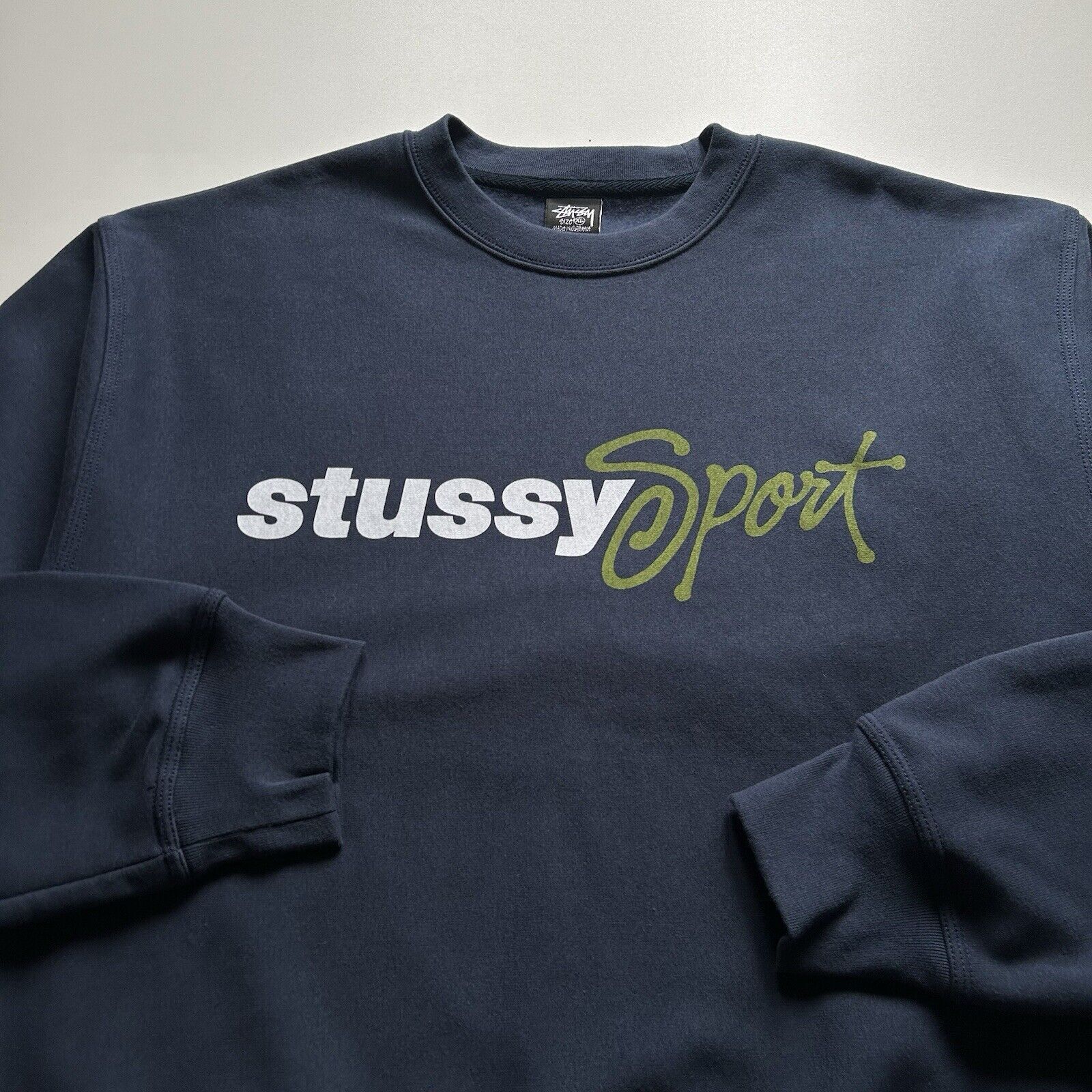 Stussy Stussy Sport Script Graphic Pullover Crewneck Men's XL Blue Size US XL / EU 56 / 4 - 2 Thumbnail