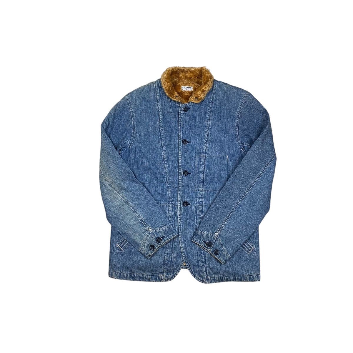 Eternal × Japanese Brand × Sugar Cane Eternal Japan Fur Shawll Collar Chore Denim Jacket Size US M / EU 48-50 / 2 - 6 Thumbnail