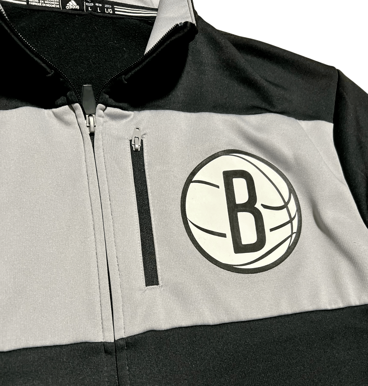 Adidas Brooklyn Nets Adidas Black & Gray NBA Full Zip Jacket Size US L / EU 52-54 / 3 - 2 Thumbnail