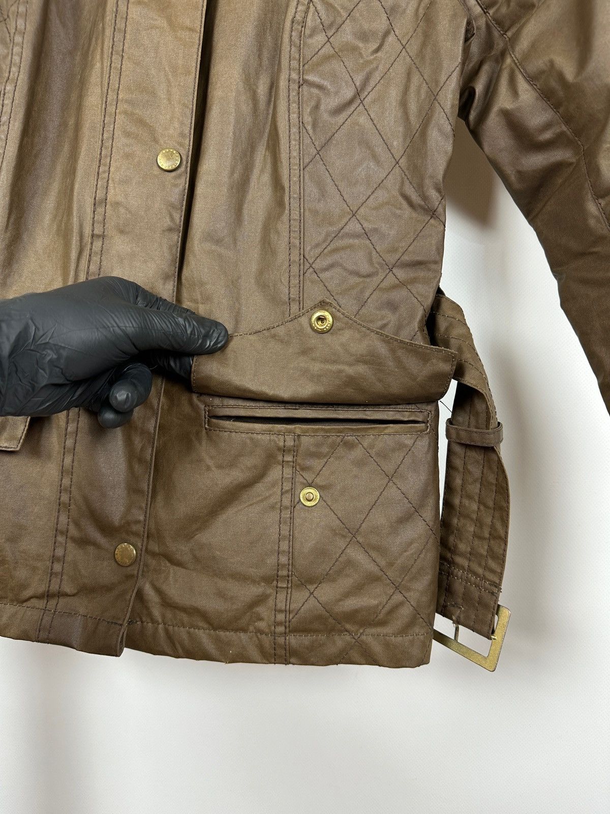 Barbour Women’s Barbour Wax Quilted Belt Brown Jacket Size M / US 6-8 / IT 42-44 - 13 Thumbnail
