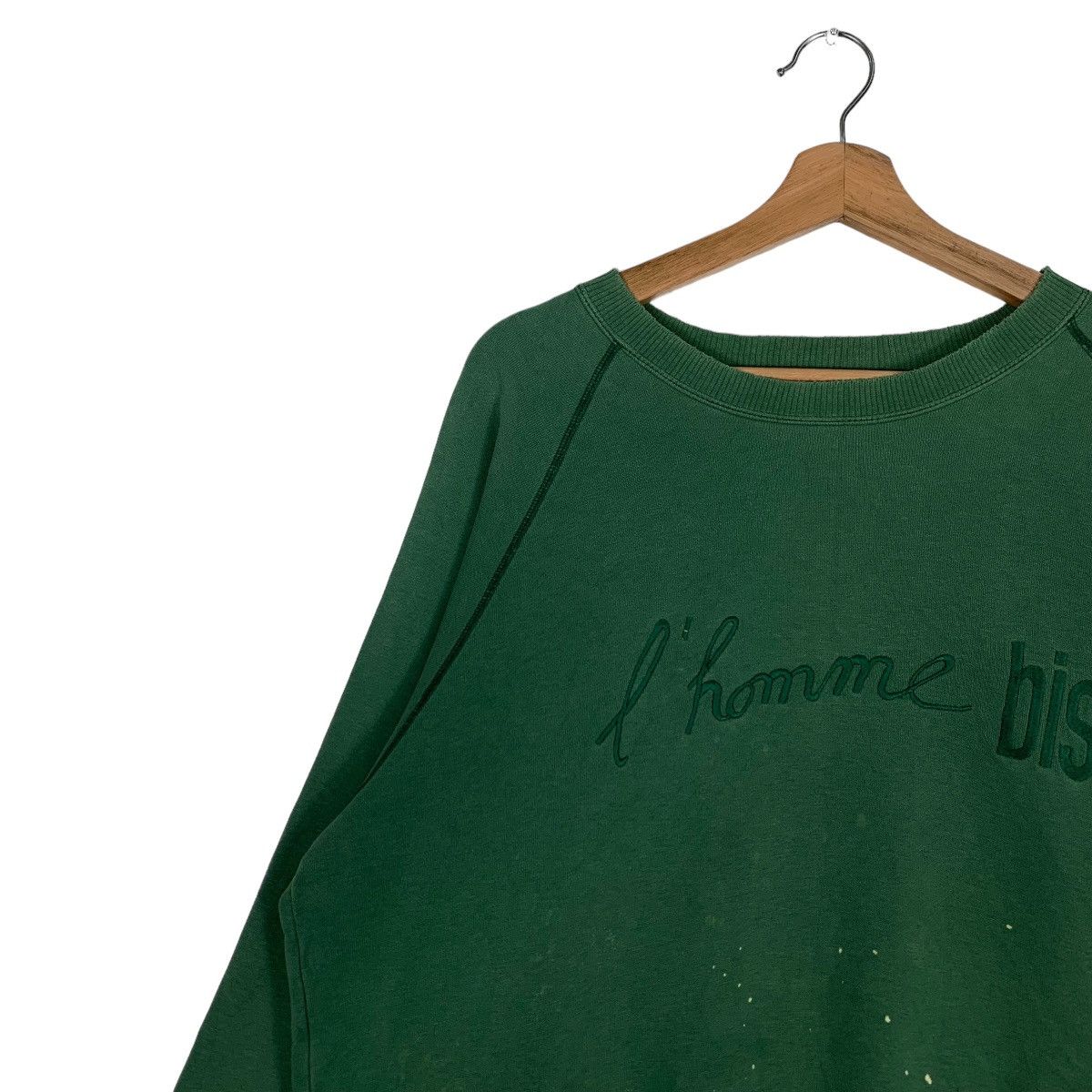 Japanese Brand Trashed L'Homme Bis Embroidery Big Logo Sweatshirt #0791-C36 Size L / US 10 / IT 46 - 3 Thumbnail