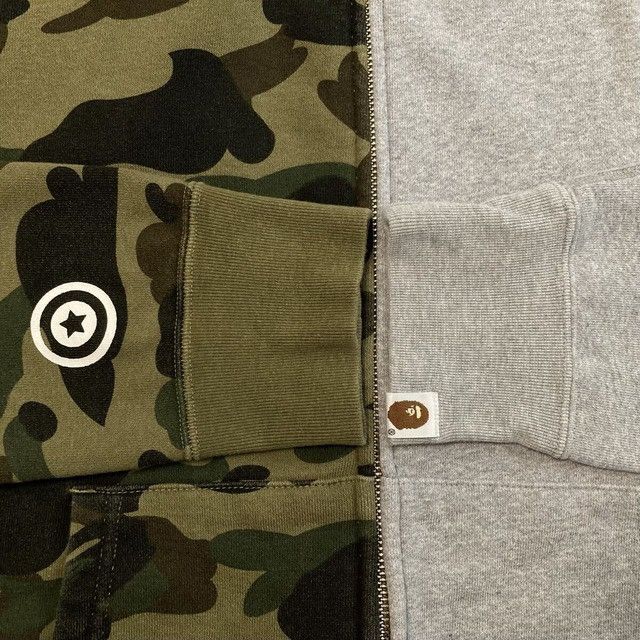 Bape BAPE Gray x 1st camo green Separate Shark Full Zip Hoodie Size US M / EU 48-50 / 2 - 7 Thumbnail