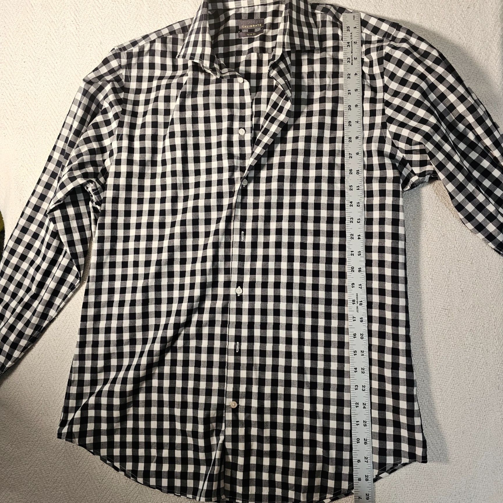 Vintage CALIBRATE Shirt Men's 16 34 35 Button Up Check Blue Long Sleeve No-iron Size US L / EU 52-54 / 3 - 3 Thumbnail