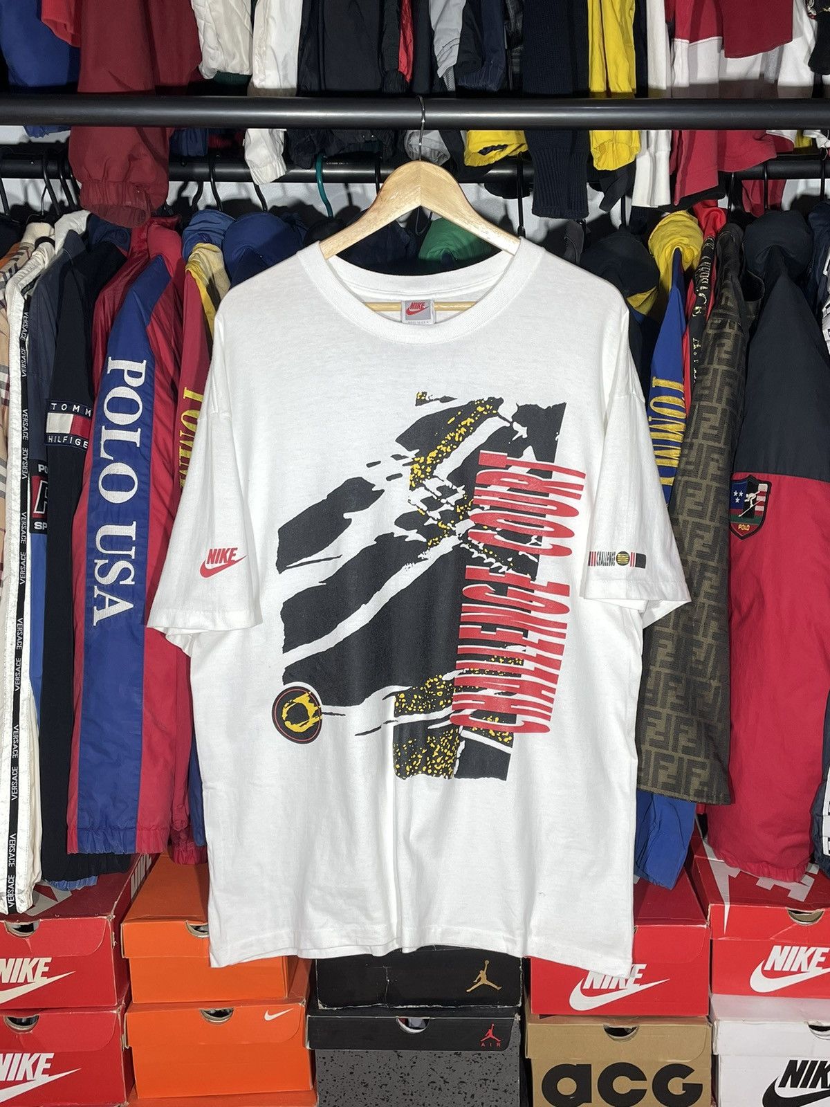 Nike × Vintage T-Shirt Nike Challenge Court Vintage 90’s Size US XL / EU 56 / 4 - 1 Thumbnail