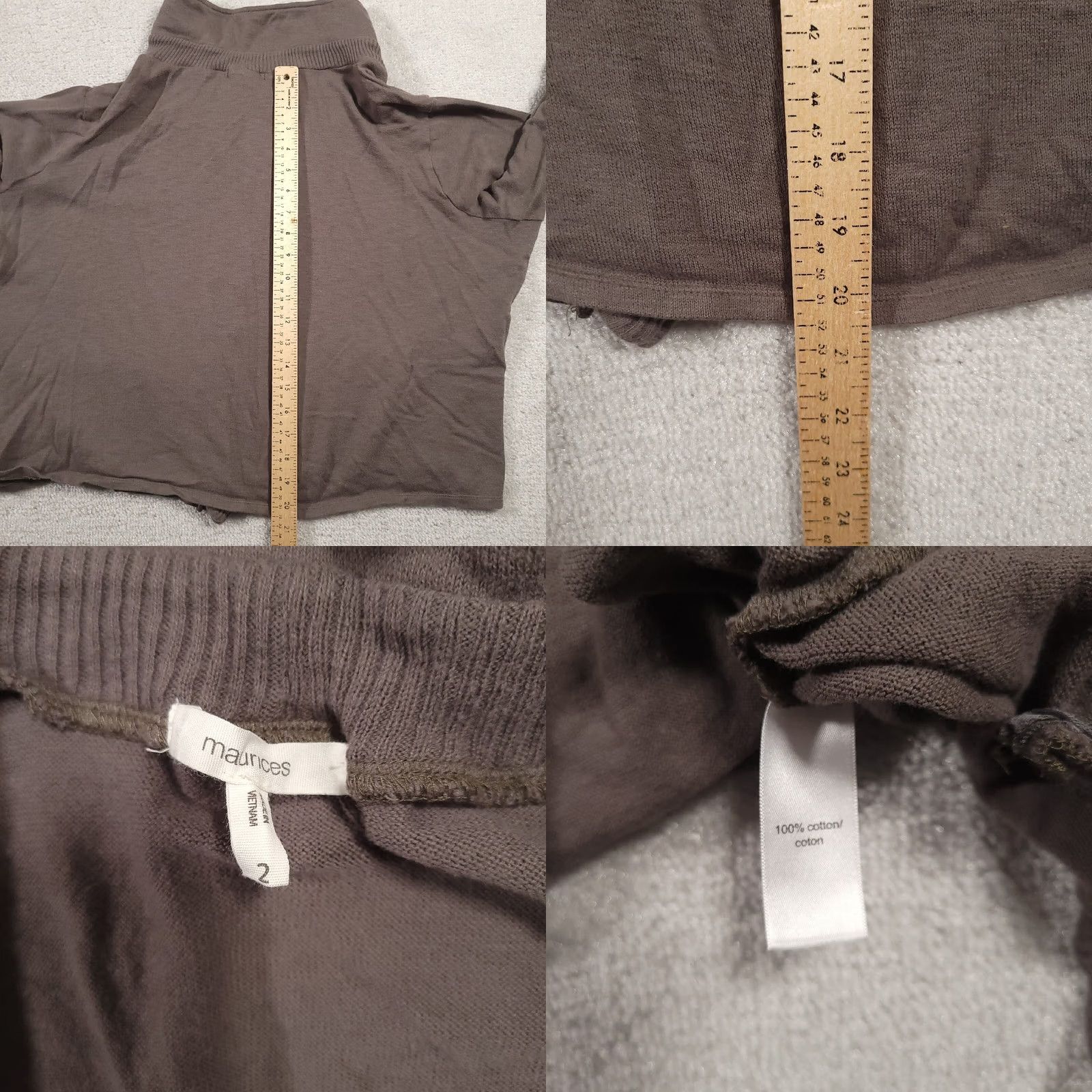 Vintage Maurices Women's Cardigan Open Front 2X Gray Knit Sweater Long Sleeve Casual Fall Winter Plus Size 2X Womens Mens Boys Girls Size XXL / US 16-18 / IT 52-54 - 8 Thumbnail