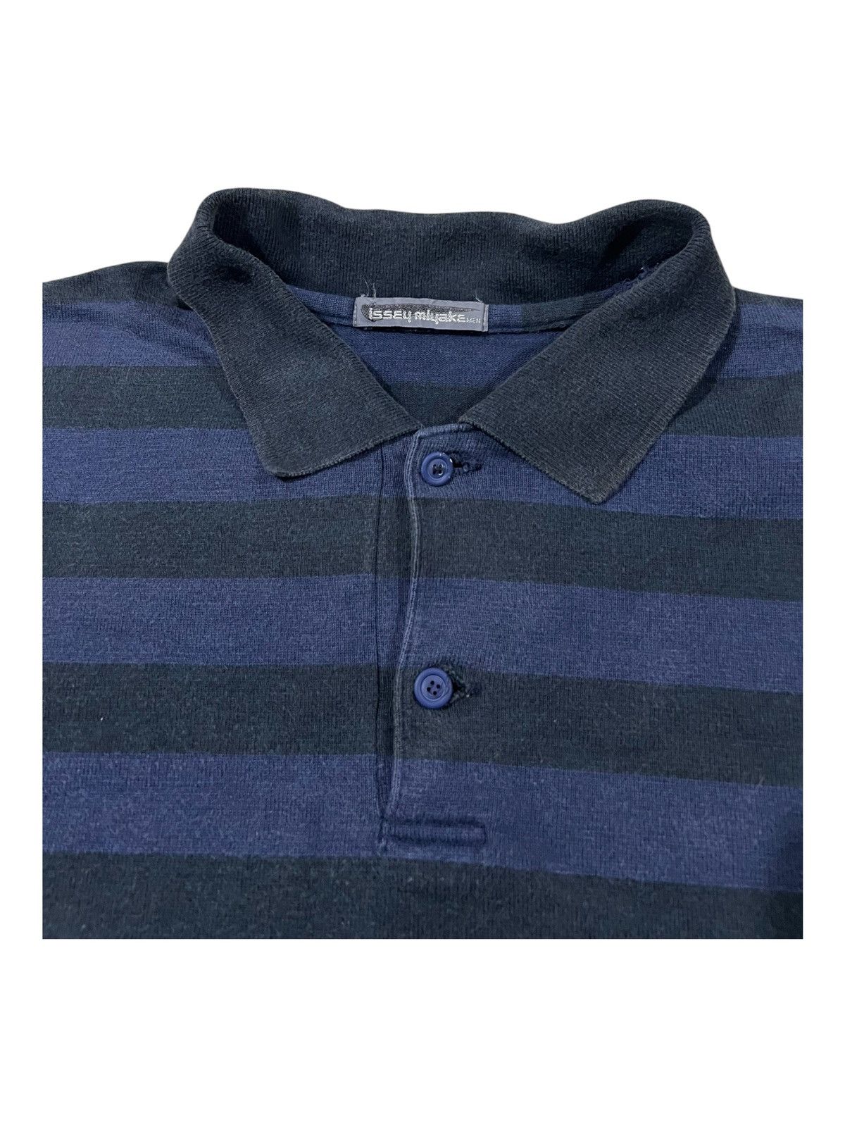 Issey Miyake Vintage 1980s Issey Miyake Men Beautiful Striped Rugby Shirt Size US L / EU 52-54 / 3 - 4 Thumbnail