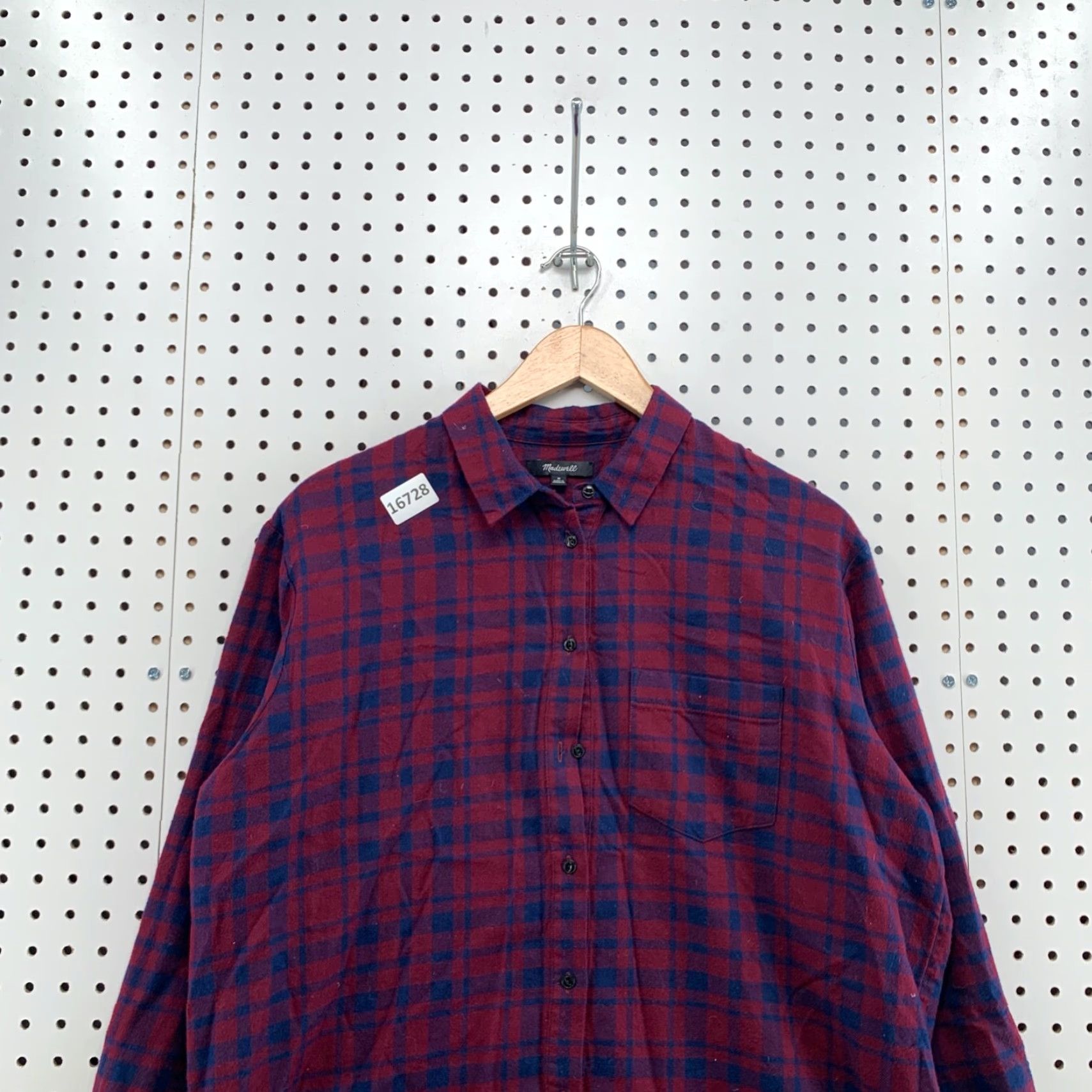 Madewell Madewell Button-Up Shirt Womens Medium Blue Purple Plaid Long Sleeve 100% Cotton Size M / US 6-8 / IT 42-44 - 2 Thumbnail