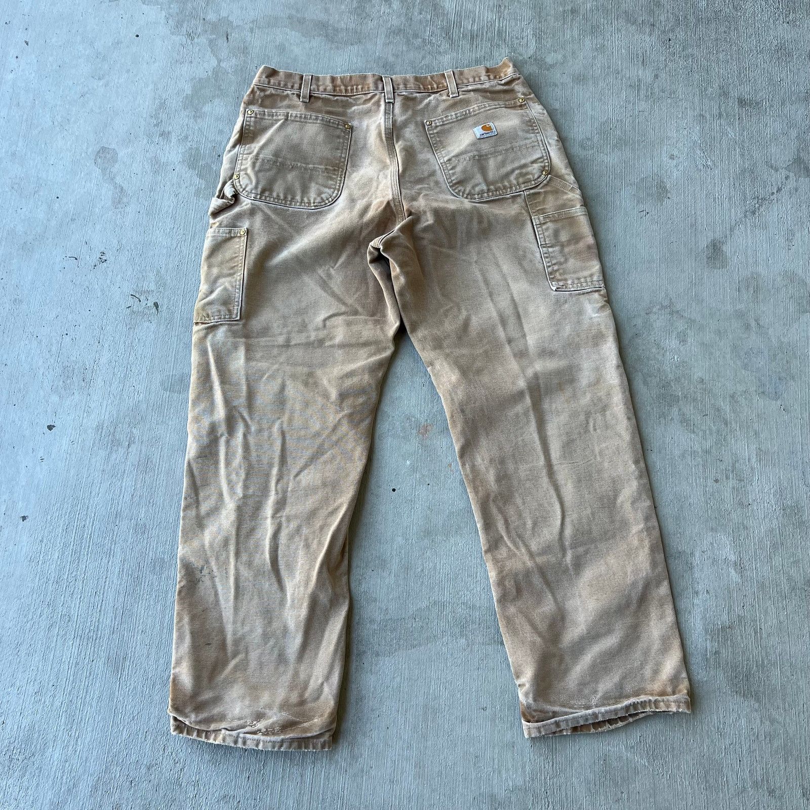 Carhartt × Vintage Carhartt faded brown double knee work wear carpenter pants Size US 33 - 5 Thumbnail