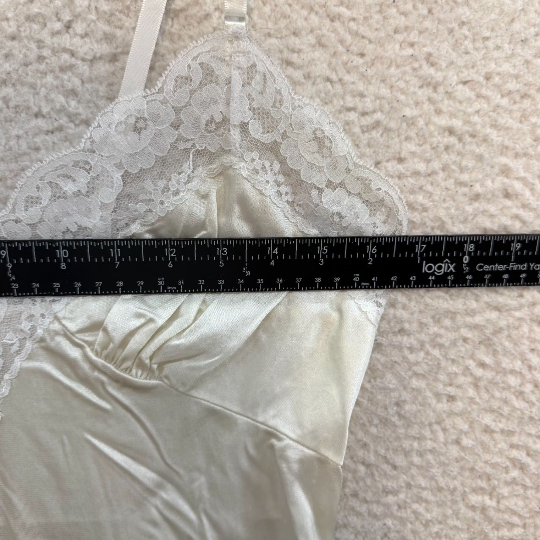 Vintage VINTAGE 90s Slip Dress Small Ivory Satin Lace Negligee Chemise Lingerie Women's 34 Slips Size S / US 4 / IT 40 - 5 Thumbnail