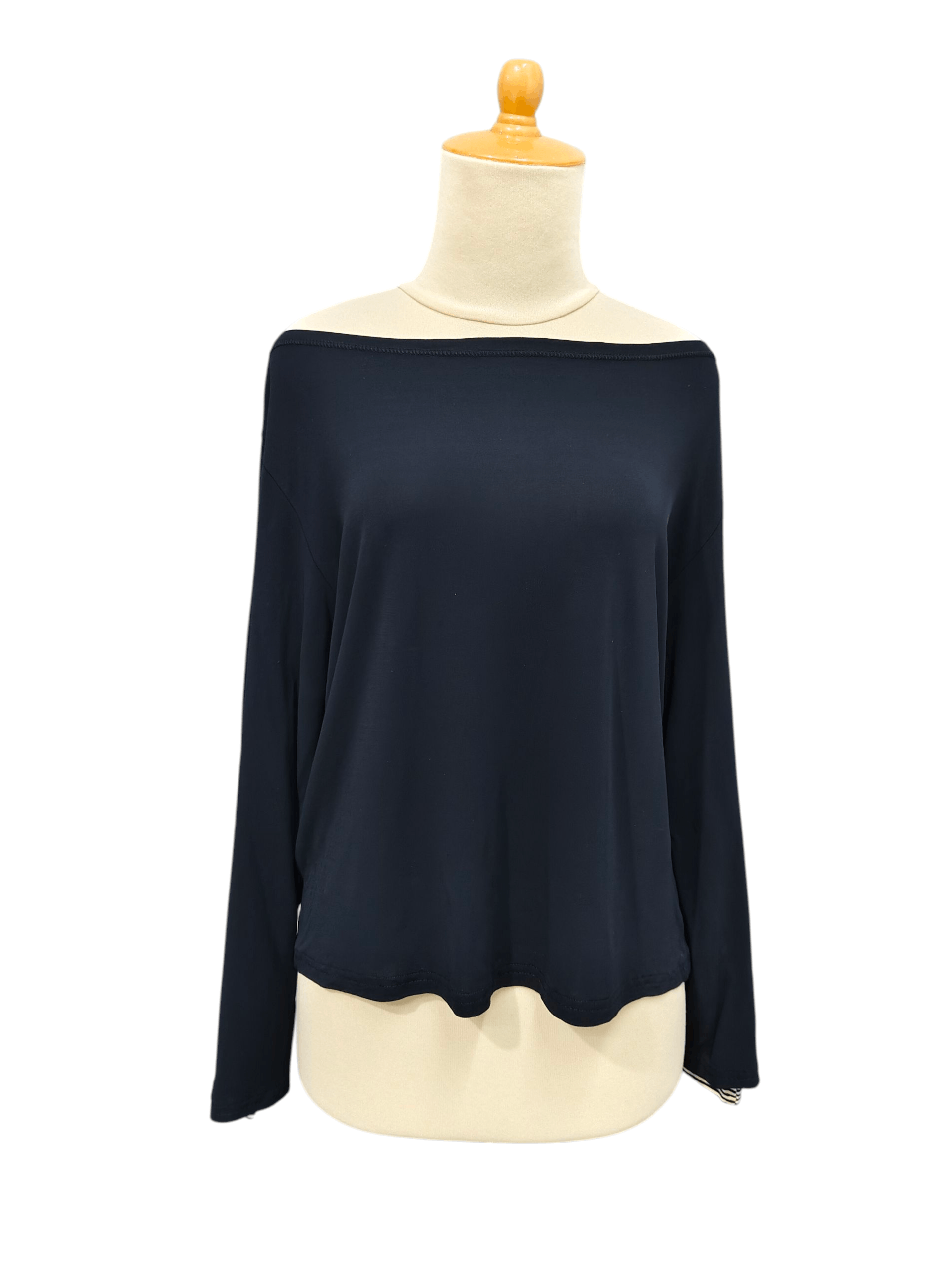 Jean Paul Gaultier 90s JPG Femme❤️‍🔥Striped Cuff Rayon Boatneck Top Blouses Size M / US 6-8 / IT 42-44 - 1 Thumbnail