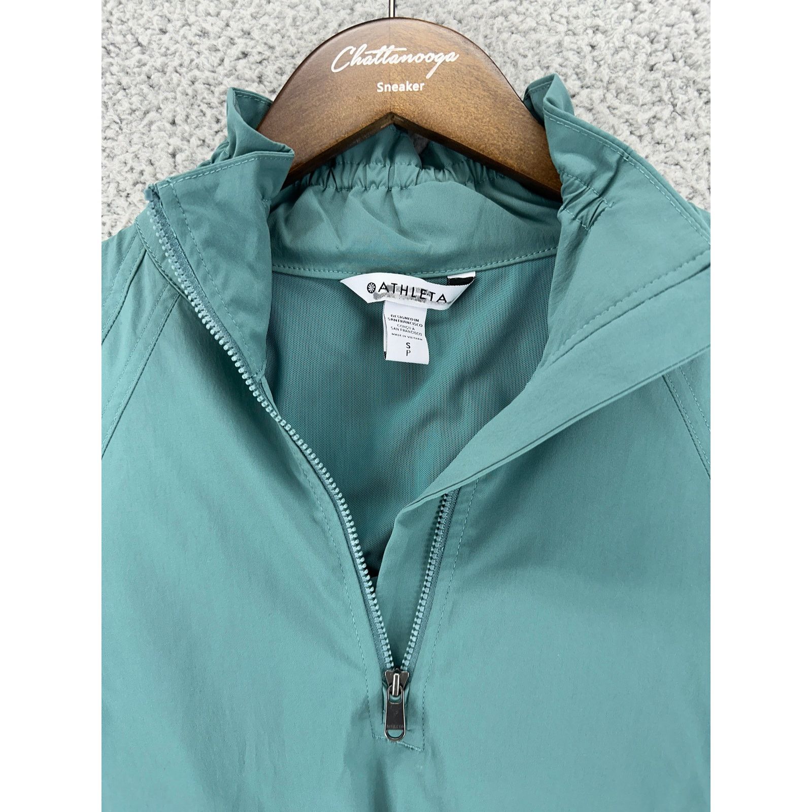 Athleta Athleta Rain Pullover Jacket Womens S Teal Poplin Top Small Size S / US 4 / IT 40 - 5 Thumbnail