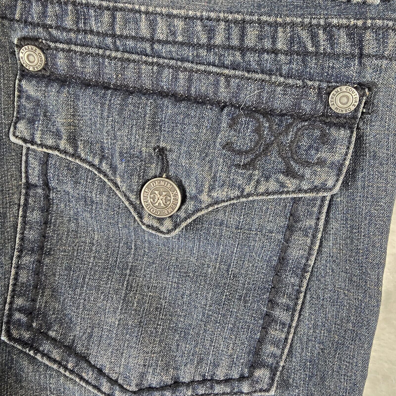 Other Y2K Xtreme Couture Distressed Blue Jean Shorts Sz 32 Baggy Size US 32 / EU 48 - 11 Thumbnail