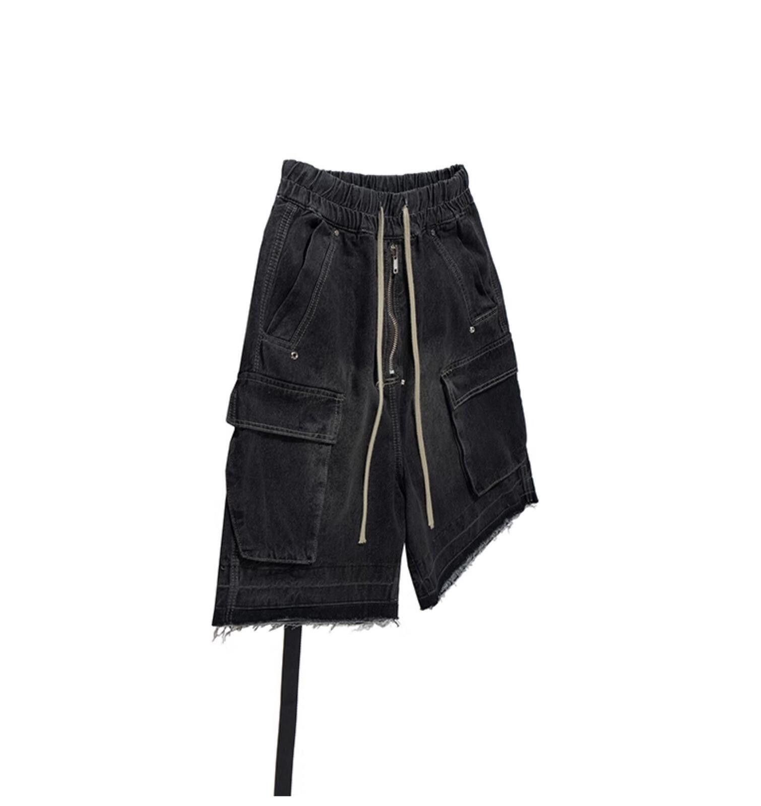 Other Black Cargo Denim Shorts with Elastic Waistband Size US 28 / EU 44 - 6 Thumbnail