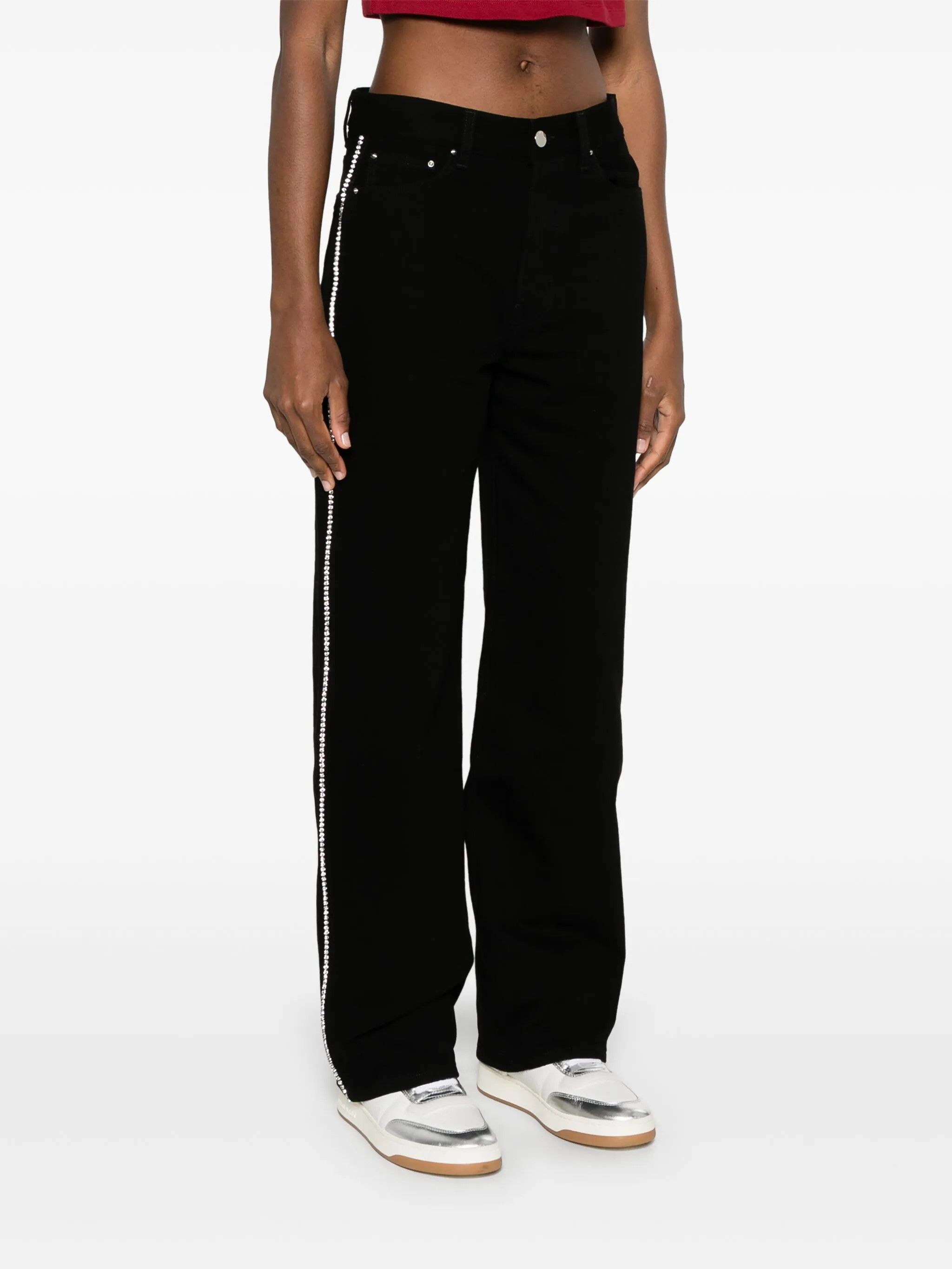 Amiri o1orln1025 Crystal Stripe Jeans in Black Size 25" / US 0 / IT 36 - 3 Thumbnail