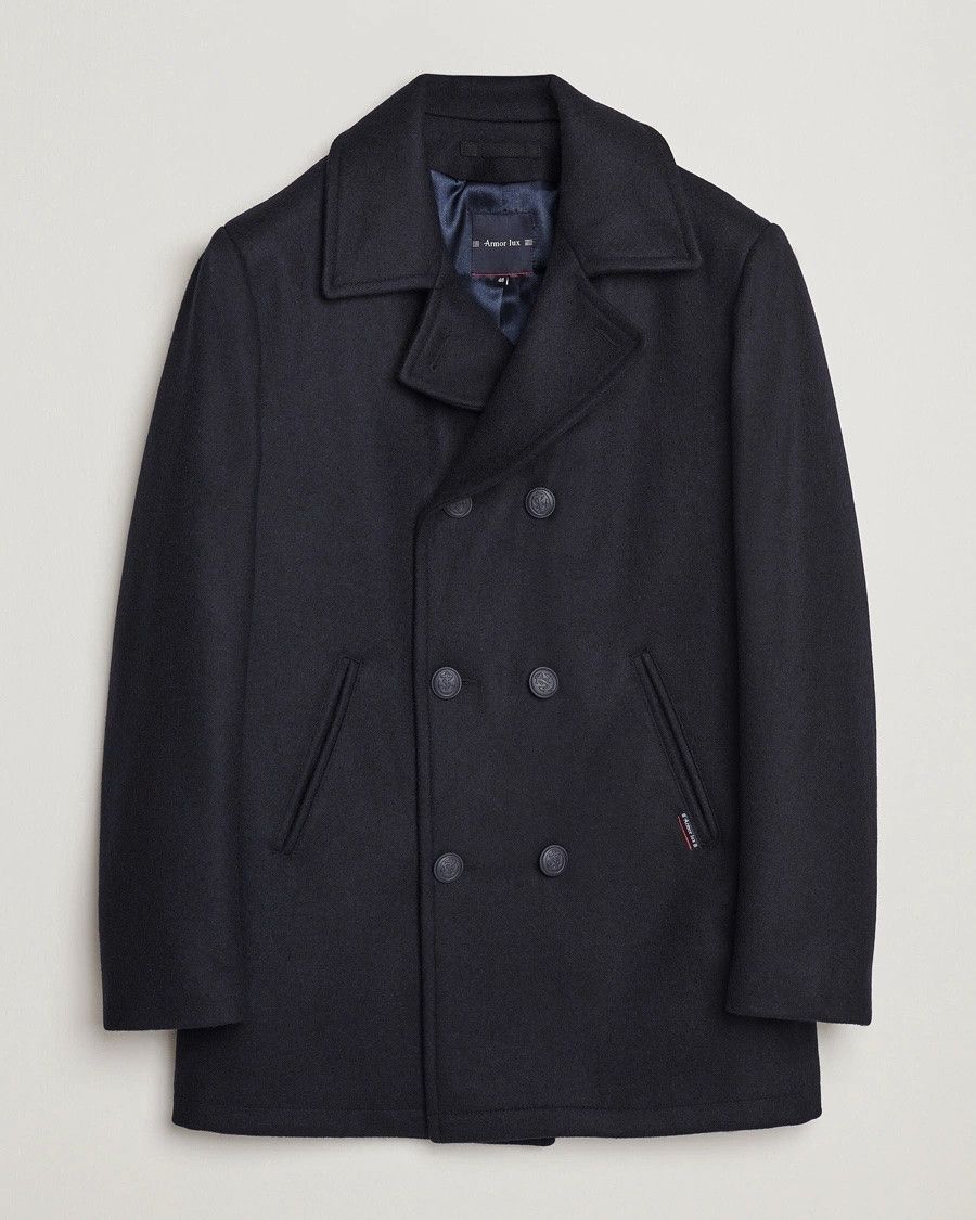 Armor-Lux Kermor Wool Peacoat Navy Le Caban Size US M / EU 48-50 / 2 - 1 Thumbnail