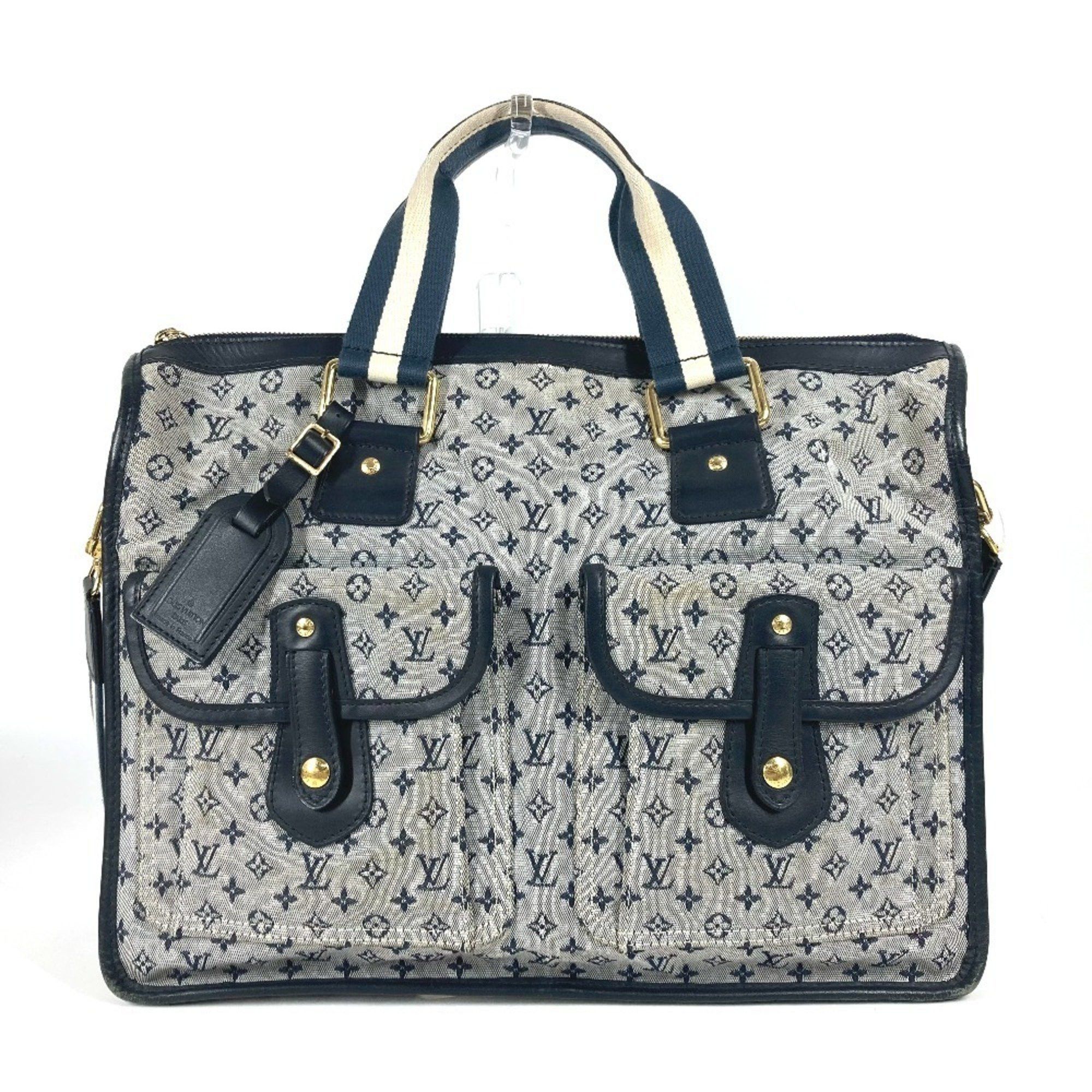 Louis Vuitton M42341 Monogram Mini Sac Marie Kate Handbag, Bag, Business 2Way Shoulder Tote Canvas, Men's, Women's, Navy in Blue
