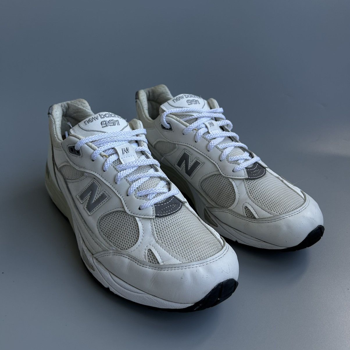 New Balance New Balance 991 Made In England 🏴󠁧󠁢󠁥󠁮󠁧󠁿 UK White Leather 990 993 Size US 11.5 / EU 44-45 - 7 Thumbnail