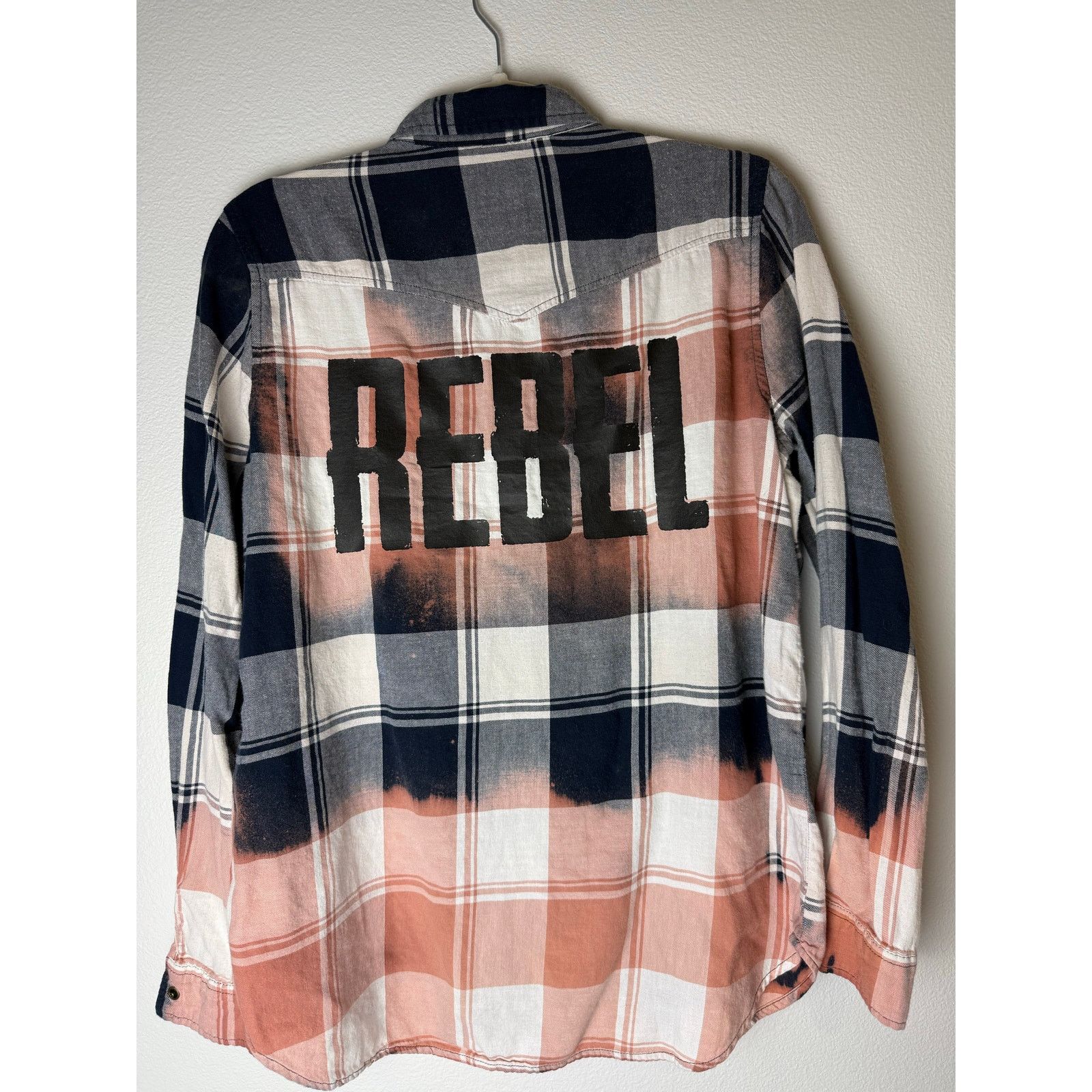 Forever 21 Bleached Pearl Button REBEL Western shirt, Sz L Size L / US 10 / IT 46 - 1 Thumbnail