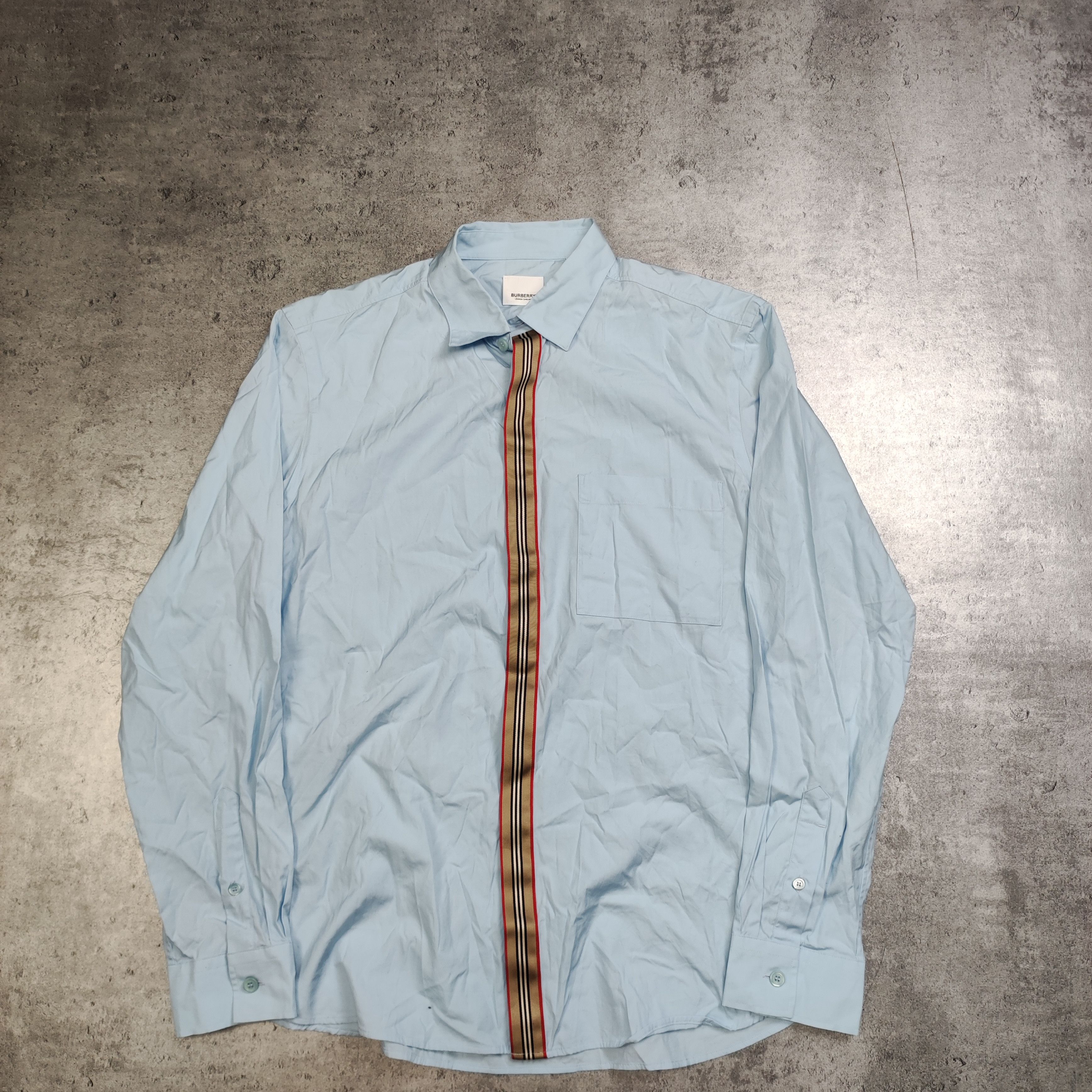 RARE Baby blue Luxury Burberry London Tape Shirt