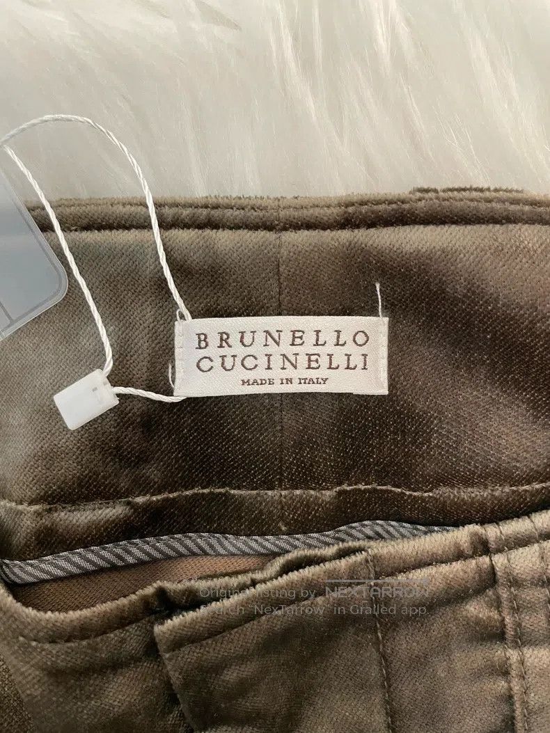 Brunello Cucinelli Brunello Cucinelli Military Green Velvet Casual Trousers Size 26" / US 2 / IT 38 - 3 Thumbnail