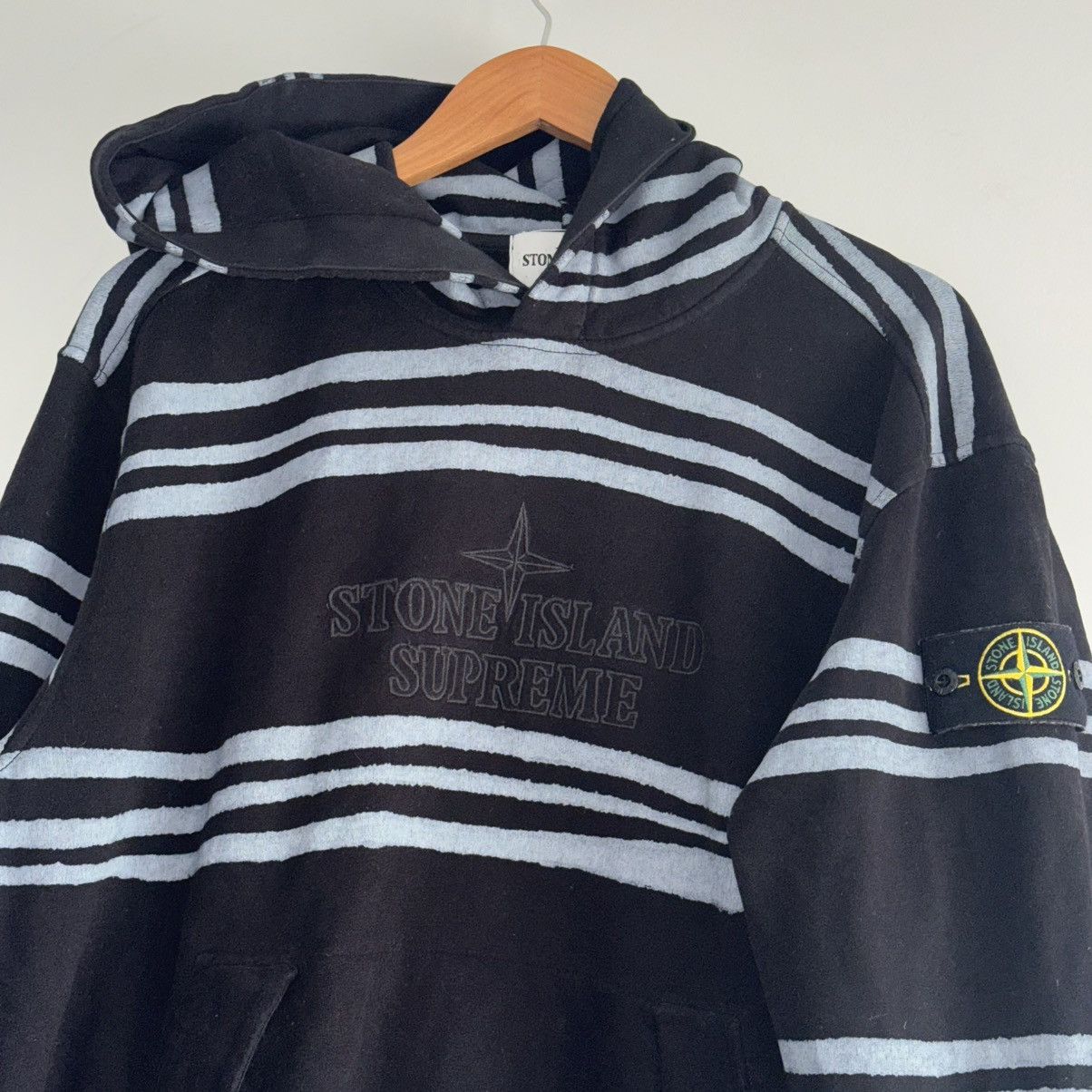 Stone Island × Supreme Supreme Stone Island “Warped Stripe” Pullover Hoodie Size US M / EU 48-50 / 2 - 2 Thumbnail