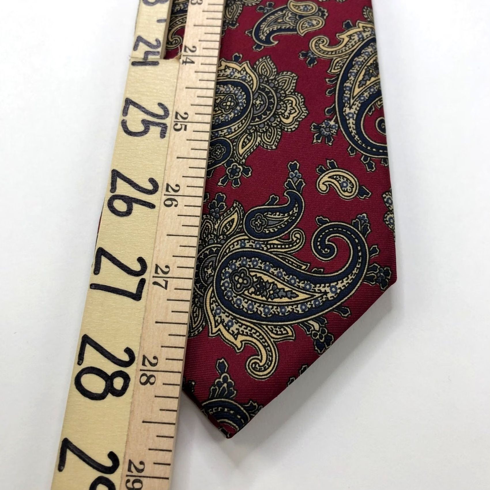Vintage VINTAGE Liberty Red 100% Silk Neck Tie Men’s Paisley 3.25-in/57-in Tie Mens Classic 57-60 Size ONE SIZE - 3 Thumbnail