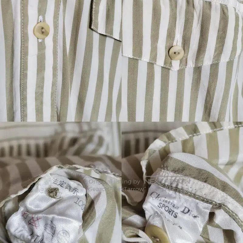 Dior Dior Green Silk Striped Long Sleeve Shirt . Size S / US 4 / IT 40 - 5 Thumbnail