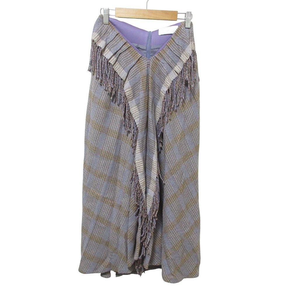 Other Mame Kurogouchi Mame Kurogouchi Long Fringe Check Skirt Textile Skirts MM17AW-SK047 DUTY FREE for USA Size ONE SIZE - 1 Thumbnail