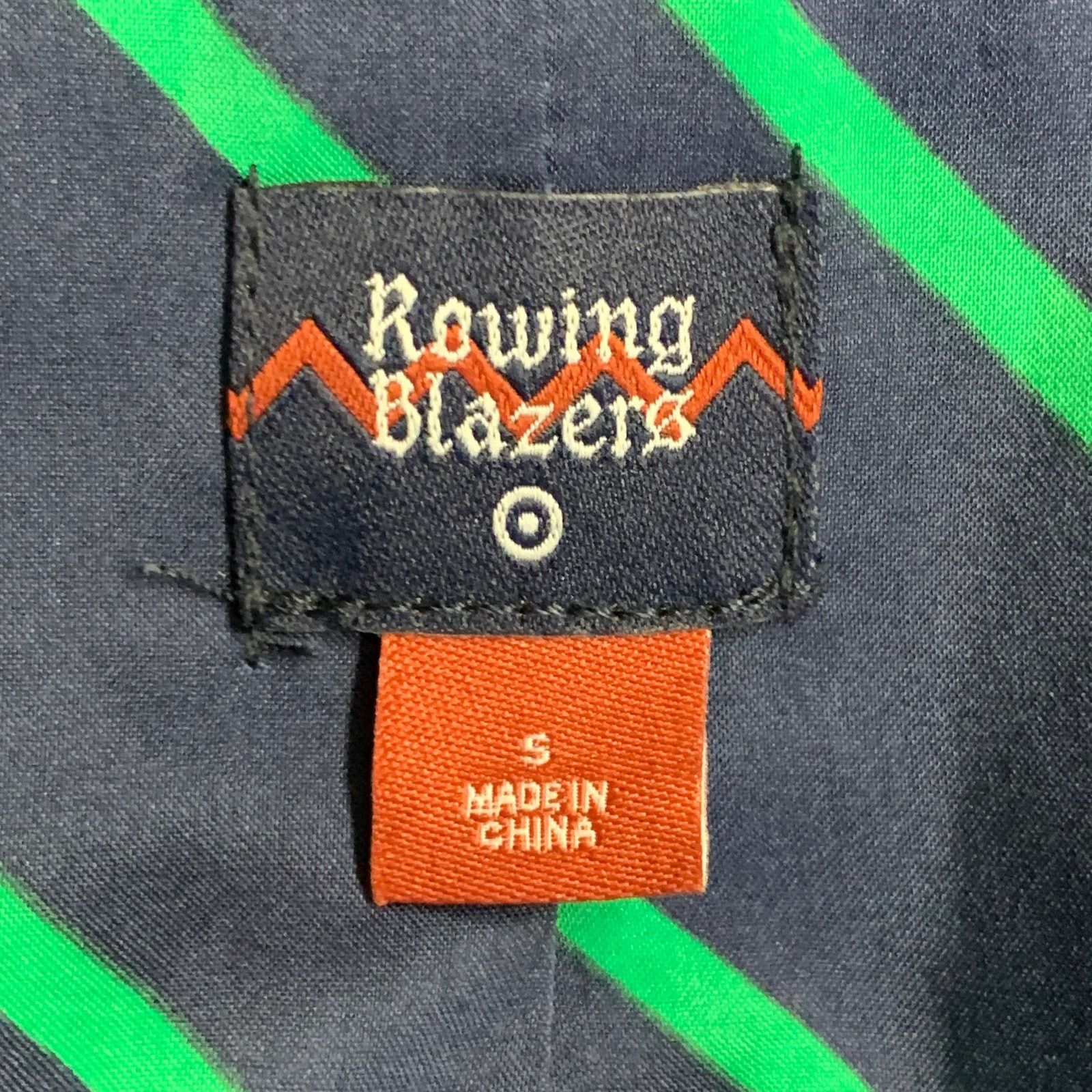 Rowing Blazers ROWING BLAZERS Navy White Polyester Notch Lapel Sport Coat Size 40R - 7 Thumbnail
