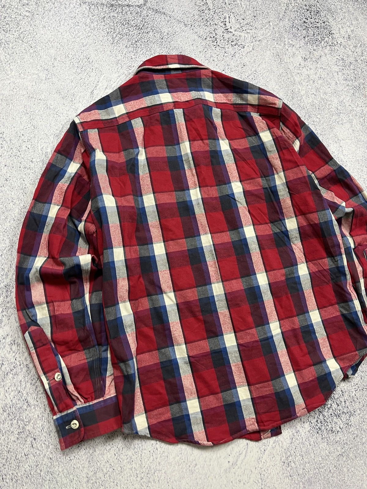 Polo Ralph Lauren × Ralph Lauren × Vintage Polo Ralph Lauren US Naval Res. Plaid Cheked Shirt Flannel Size US M / EU 48-50 / 2 - 18 Thumbnail