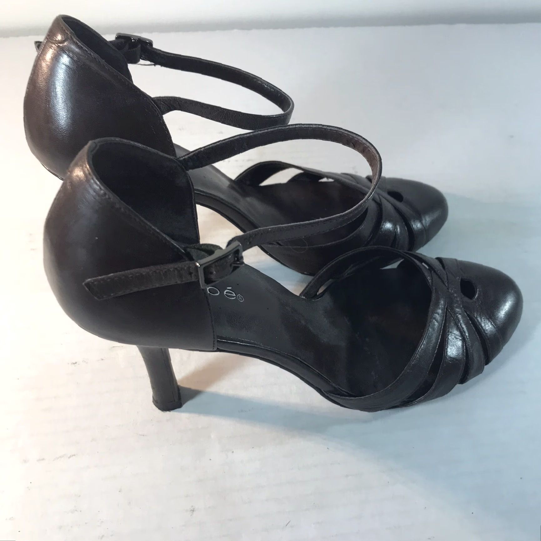 Vintage VINTAGE Maripe Brown Leather Heel Women's Size 8.5M Slingback Ankle Strap 4-Inch Cone Heel Casual Dress Size US 8.5 / IT 38.5 - 4 Thumbnail