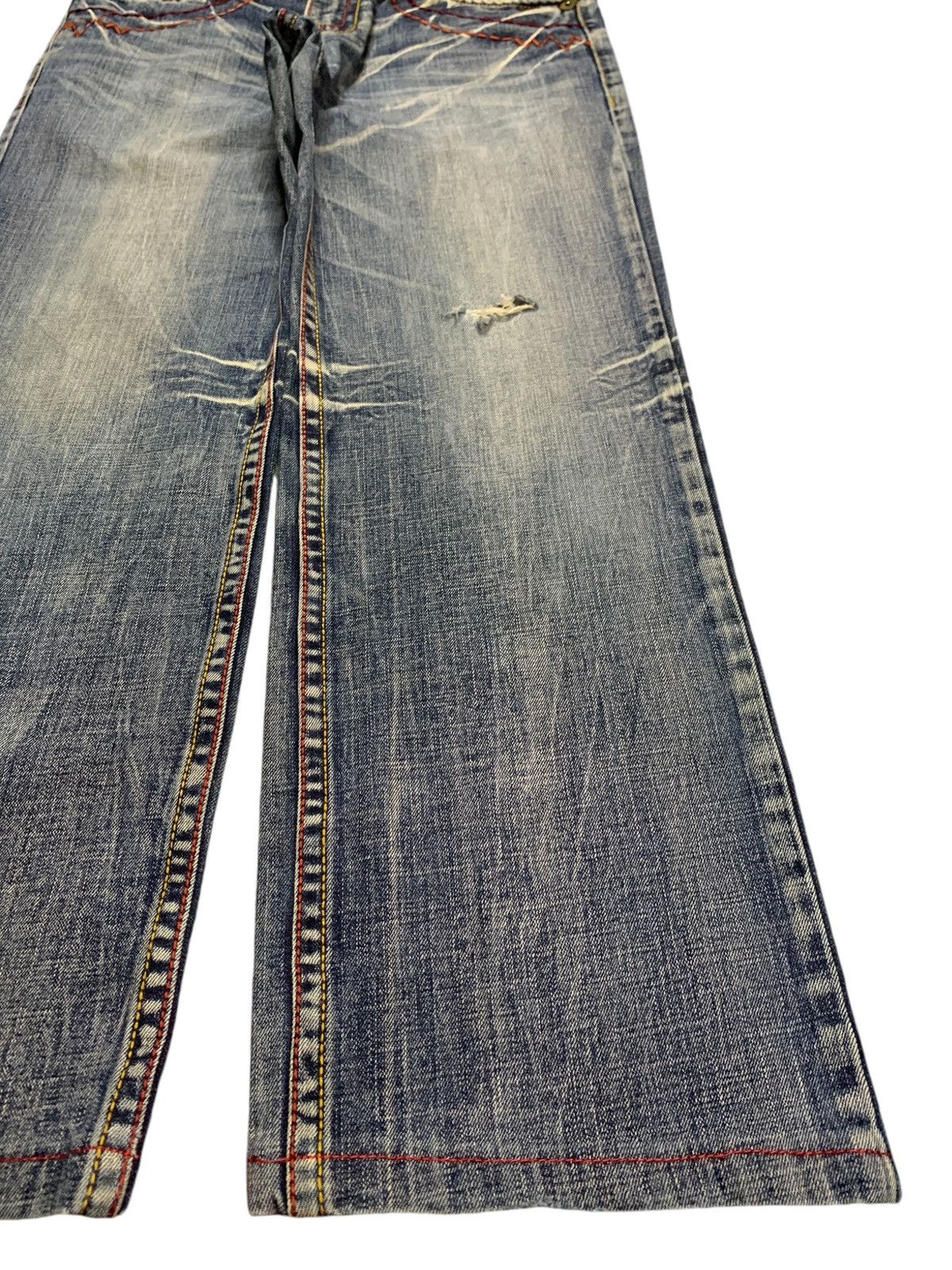 JNCO × Japanese Brand Vintage Japanese Brand Bleached Distressed Baggy Jeans Size 33" - 7 Thumbnail