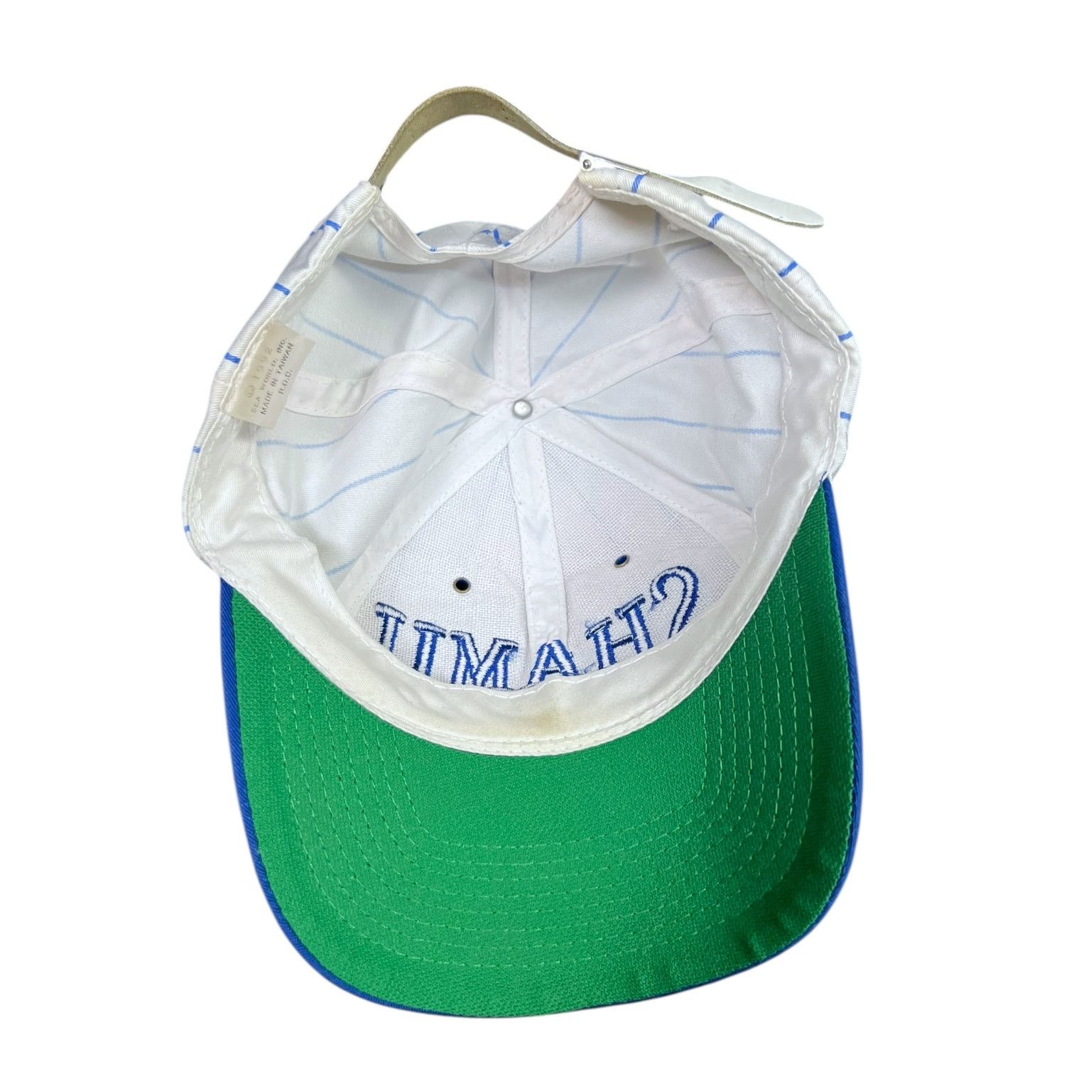 Gildan Vintage 90s Sea World Shamu Strapback Hat Blue Striped Size ONE SIZE - 5 Thumbnail