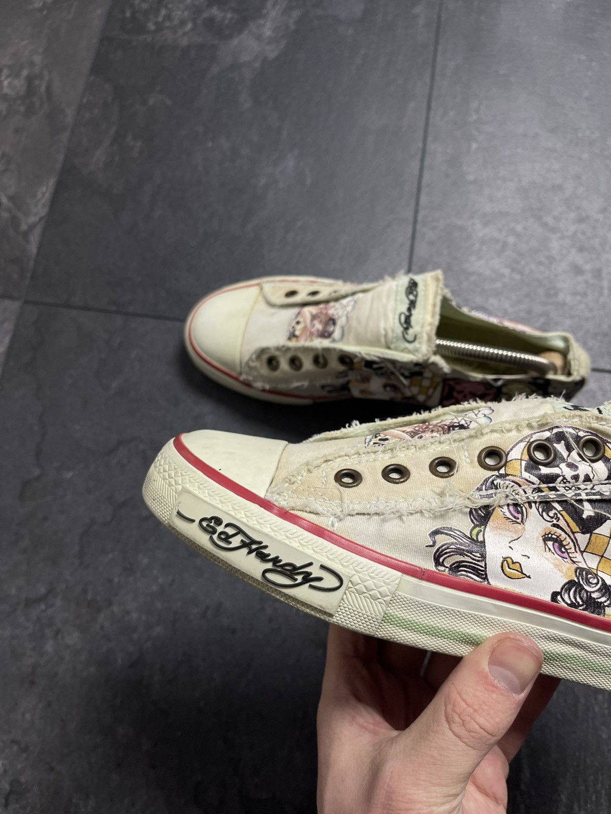 Christian Audigier × Ed Hardy × Vintage Vintage Ed Hardy Tattoo Print Sneakers Size US 7 / IT 37 - 9 Thumbnail
