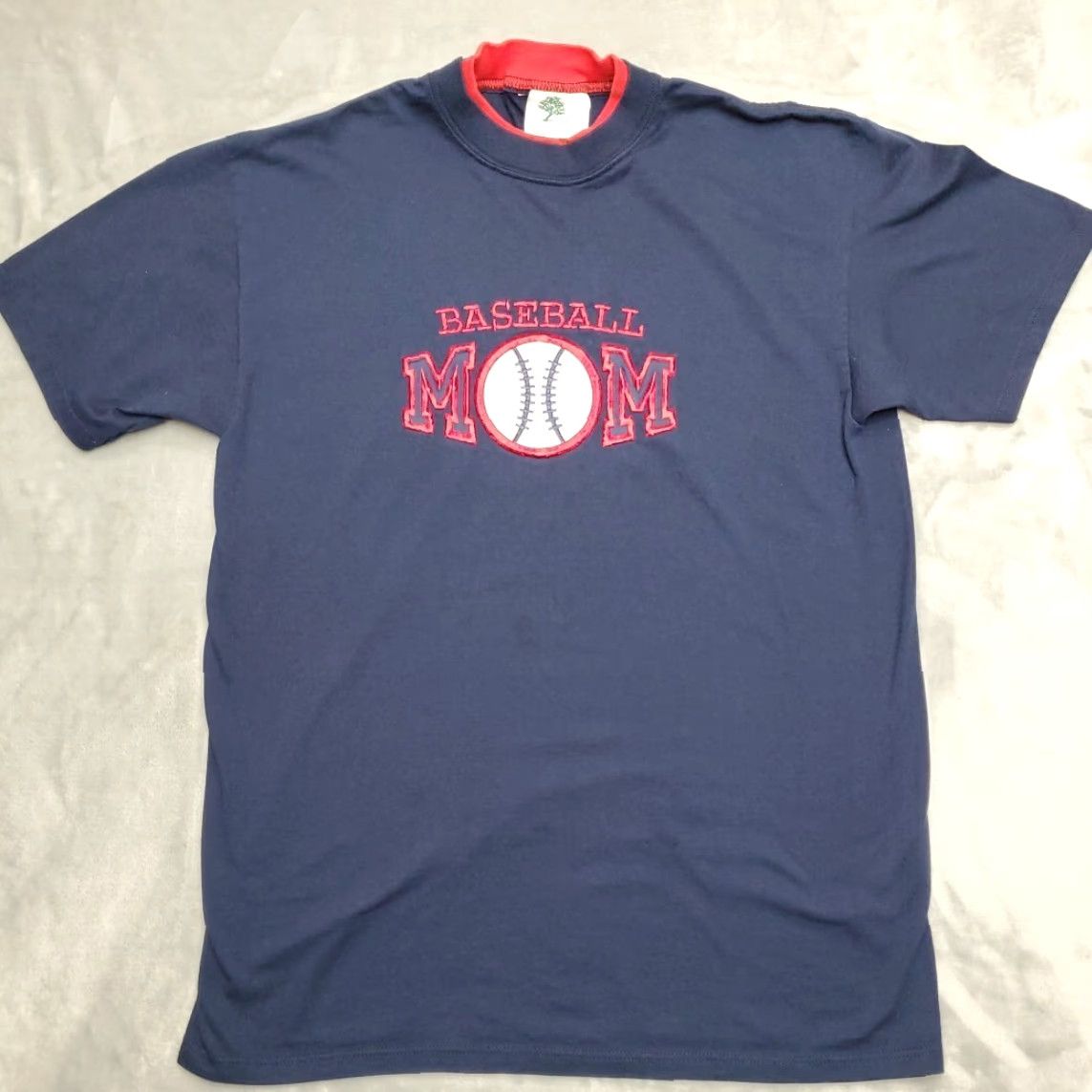 Vintage VINTAGE Baseball Mom Shirt L Blue Embroidered 90s Y2K Made in USA TEE Mens Size US L / EU 52-54 / 3 - 2 Thumbnail