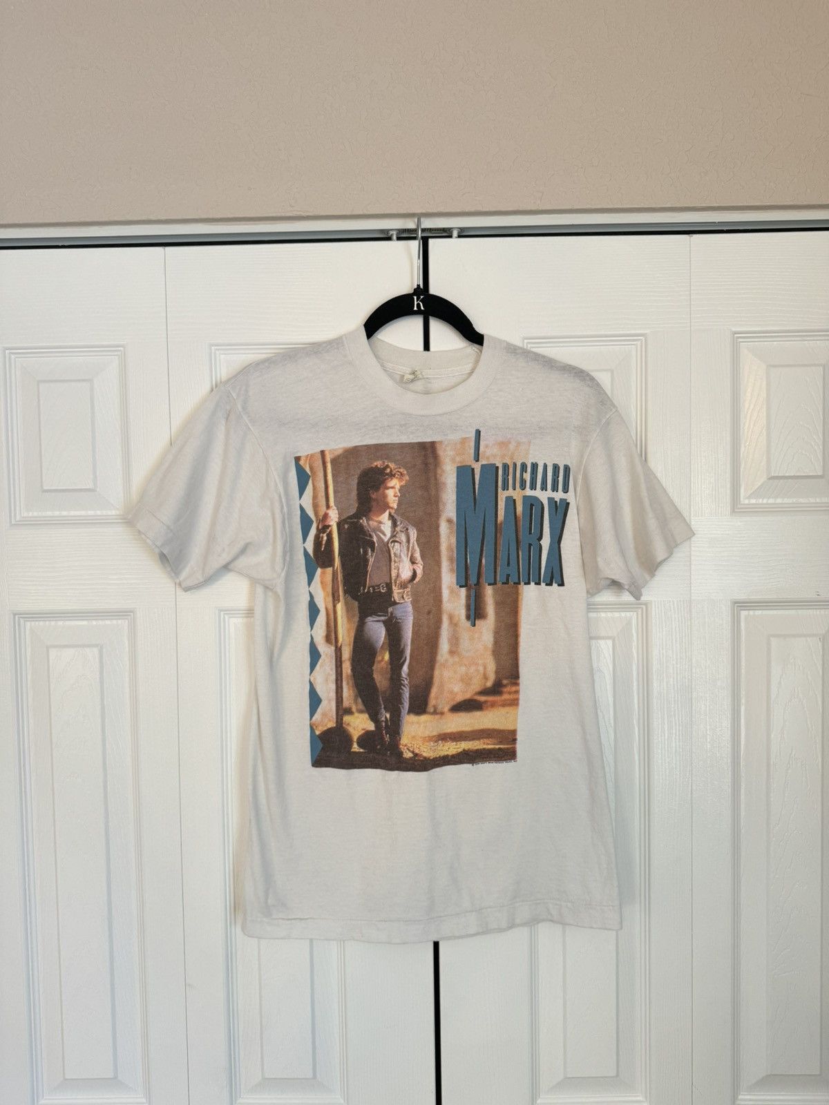 image of Band Tees x Made In USA Vintage Richard Marx Shirt Graphic Repeat Offender Tour 1989 in White (Size