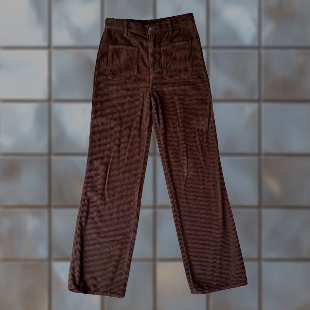Reformation Reformation Alyssa High Rise Wide Leg Corduroy Pants Women's 27 Brown Wide-Leg Corduroy Pants 27 Brown Reformation Womens Size 27" / US 4 / IT 40 - 1 Thumbnail