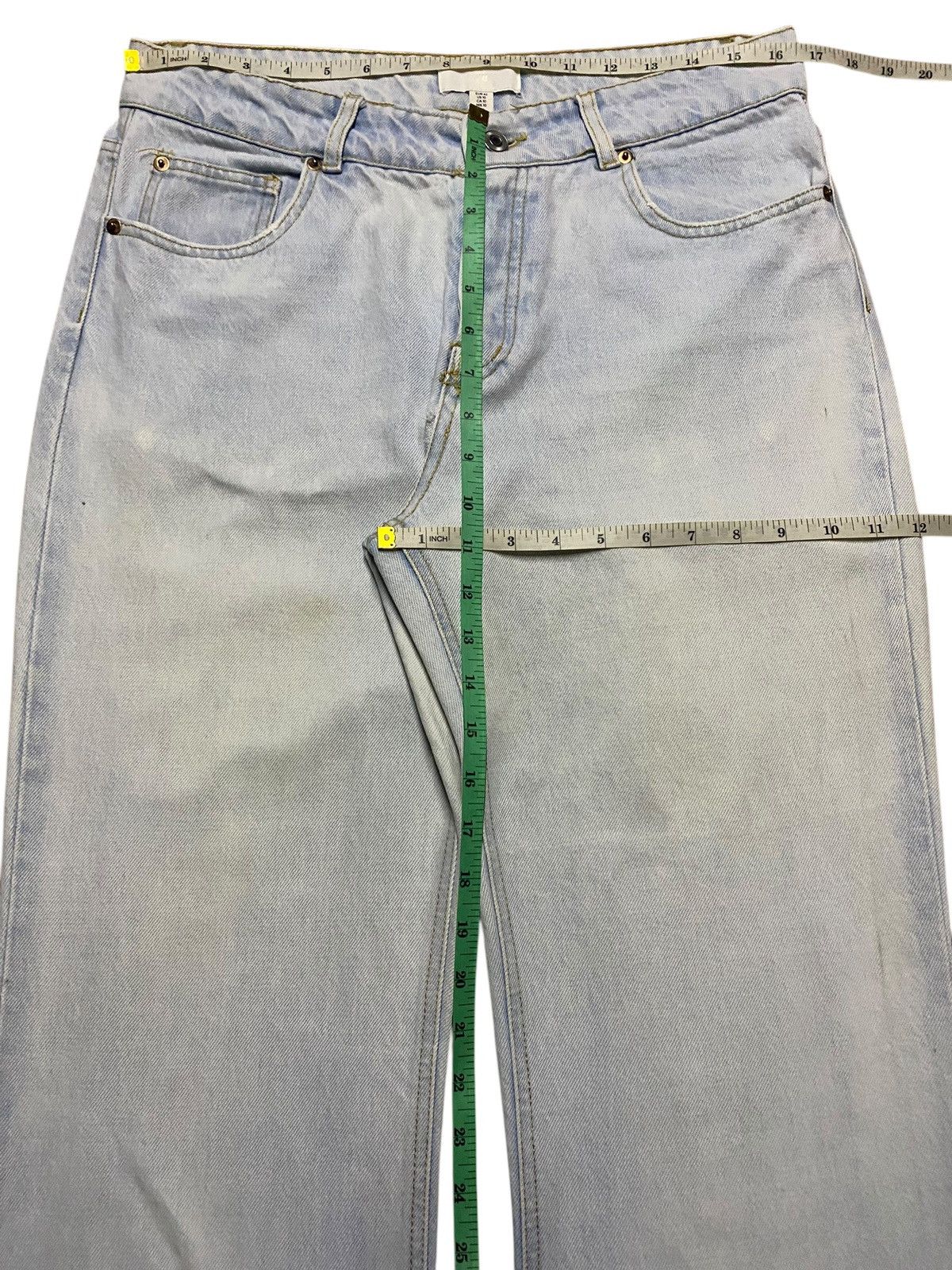 Balmain × H&M Vintage H&M Light Wash Super Wide Leg Jeans Size US 33 - 13 Thumbnail