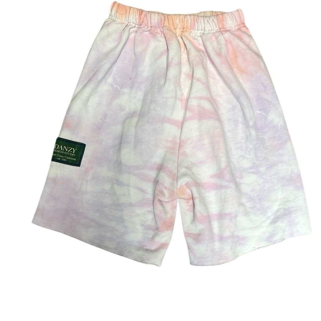 Other Danzy Womens XS Pink Orange Tie Dye Elastic Waist Sweat Shor Size 25" / US 0 / IT 36 - 2 Thumbnail