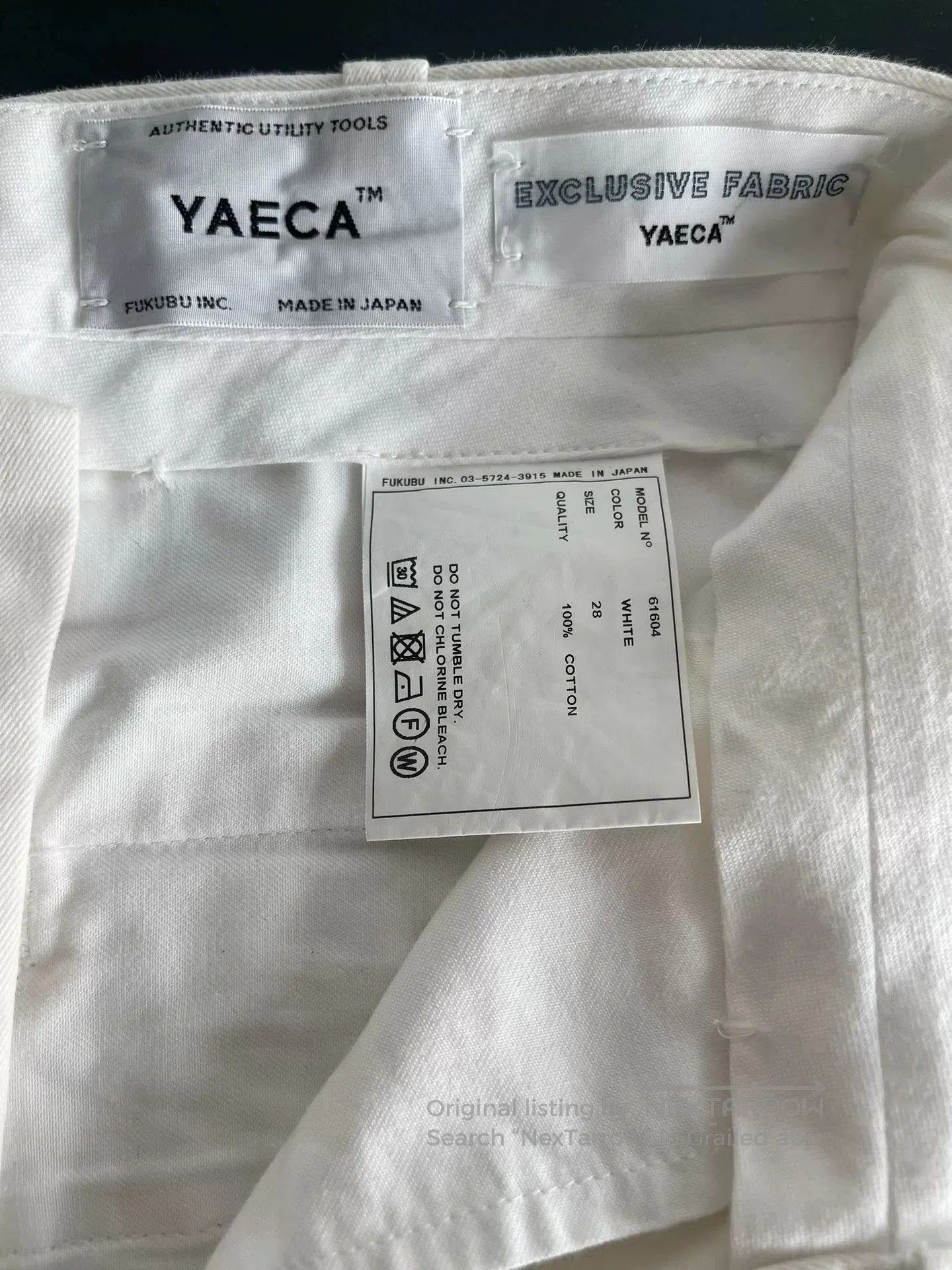 YAECA White Wide-Leg Chino Pants. Size US 28 / EU 44 - 6 Thumbnail