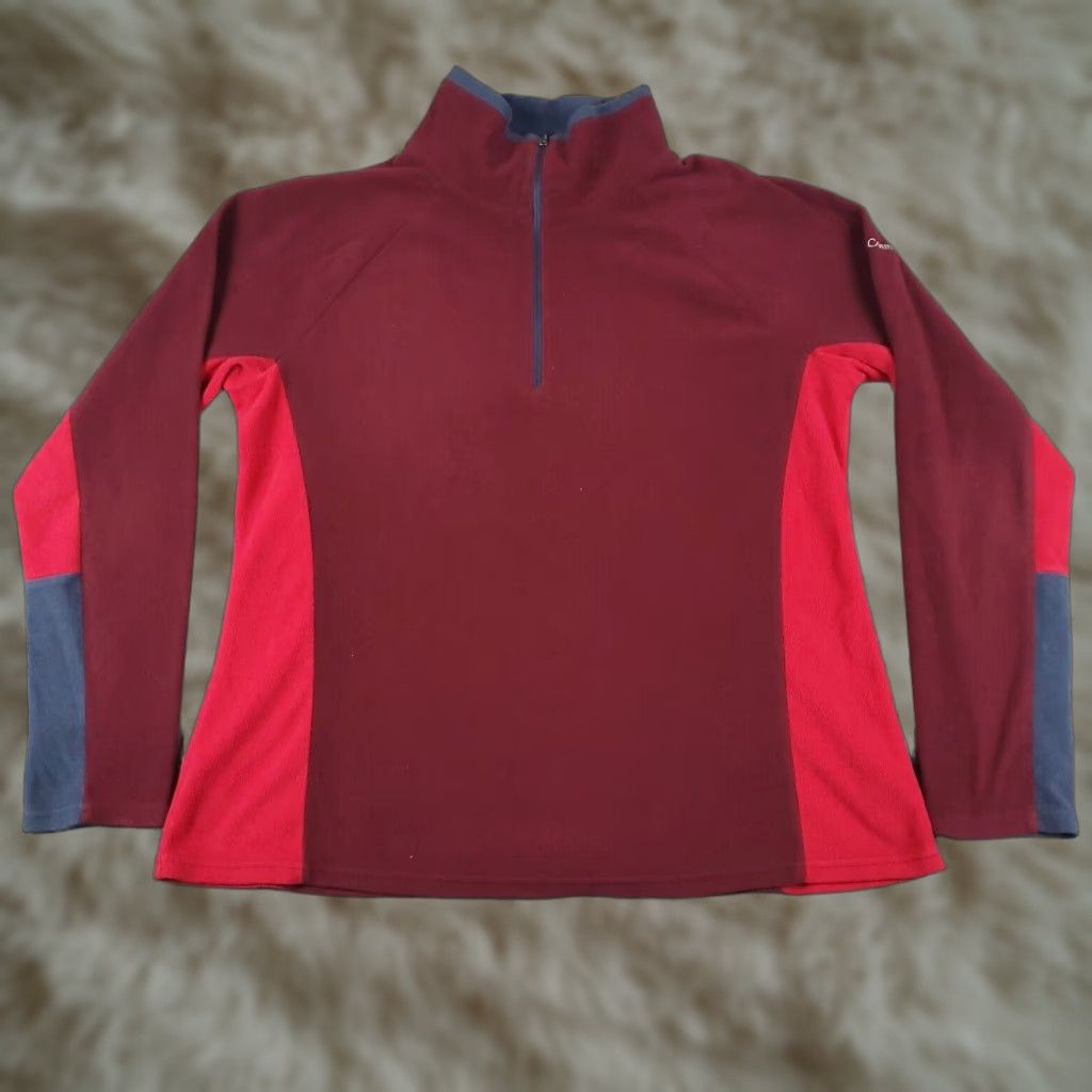 Vintage Columbia Sweater Womens XL Red Fleece 1/4 Zip Pullover Long Sleeve Size XL / US 12-14 / IT 48-50 - 1 Thumbnail