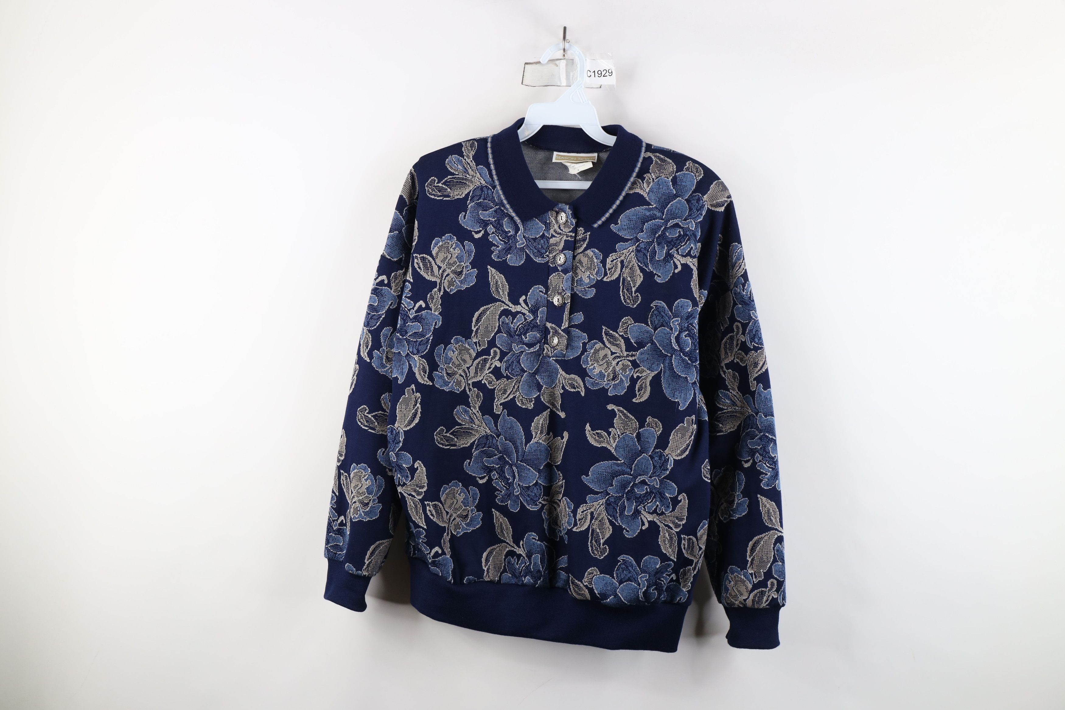 Vintage Vintage 90s Streetwear All Over Print Collared Sweater USA Size M / US 6-8 / IT 42-44 - 1 Thumbnail