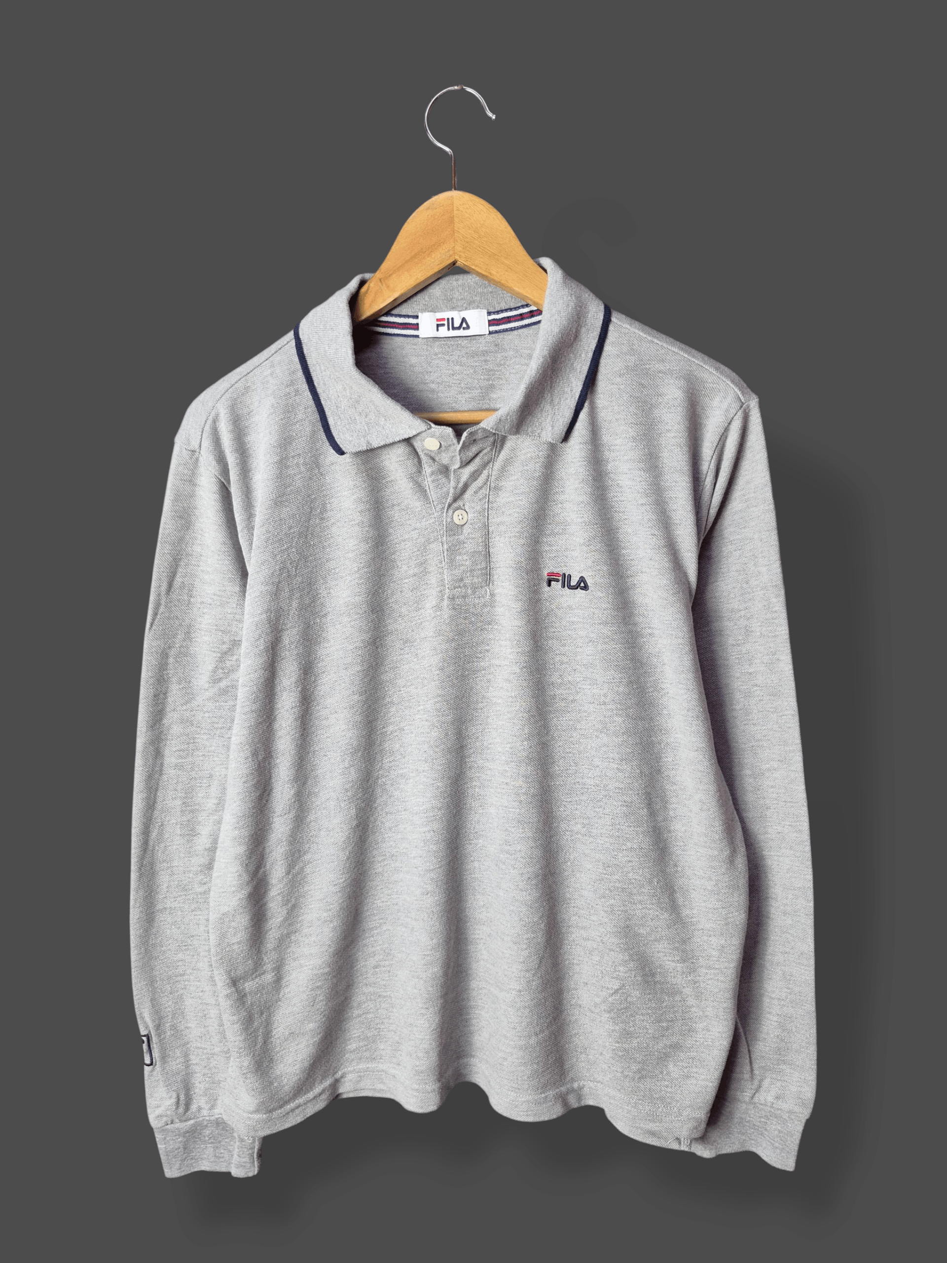Fila 🔥 Fila Small Logo Longsleeves Polo Tee Casual Hooligan Size US M / EU 48-50 / 2 - 1 Thumbnail