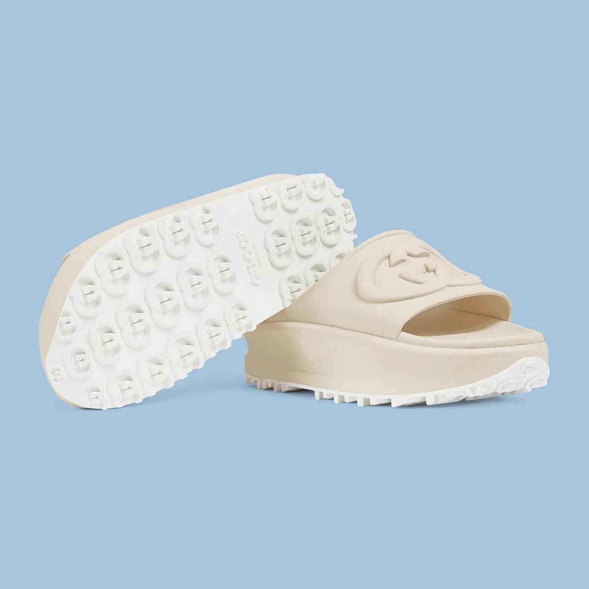 Gucci o1s1wg110425 Women's Slide Sandals With Interlocking G Size US 11 / IT 41 - 7 Thumbnail