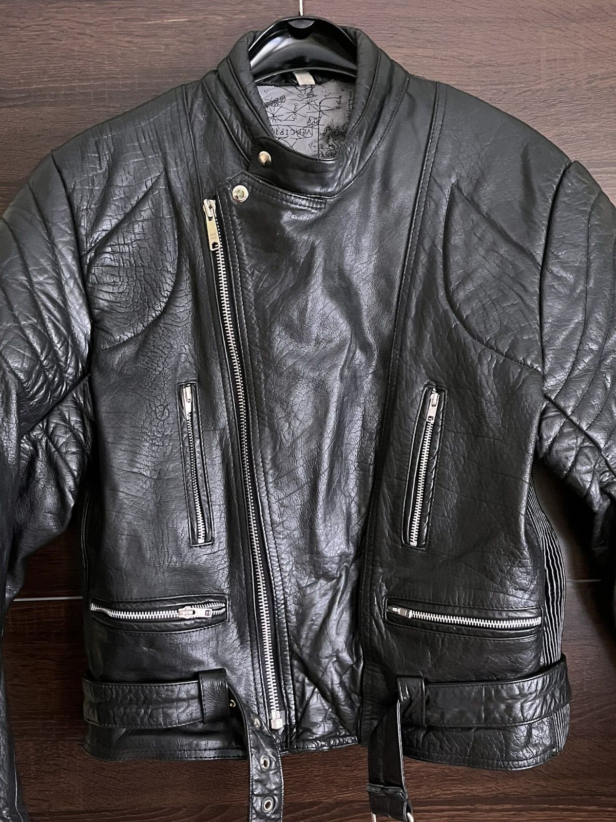 Genuine Leather Vintage biker jacket motorcycle real leather Size US XL / EU 56 / 4 - 18 Thumbnail